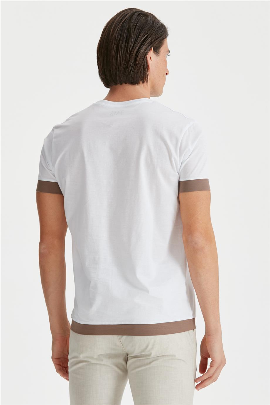 Beyaz Sıfır Yaka T-shirt