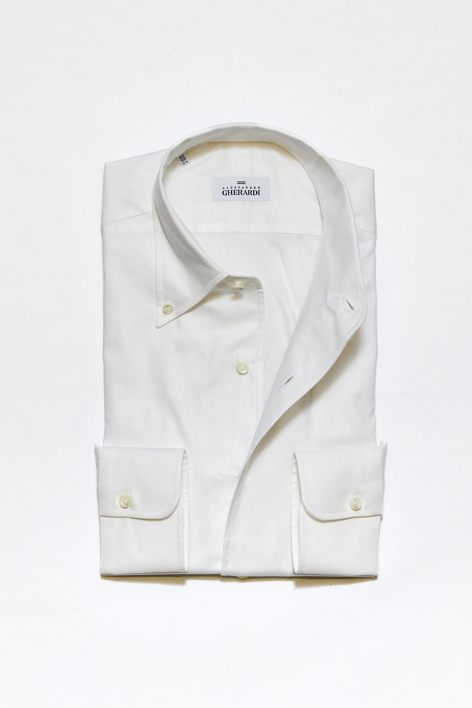 Beyaz Yaka Düğmeli One-Piece Pamuk Gömlek