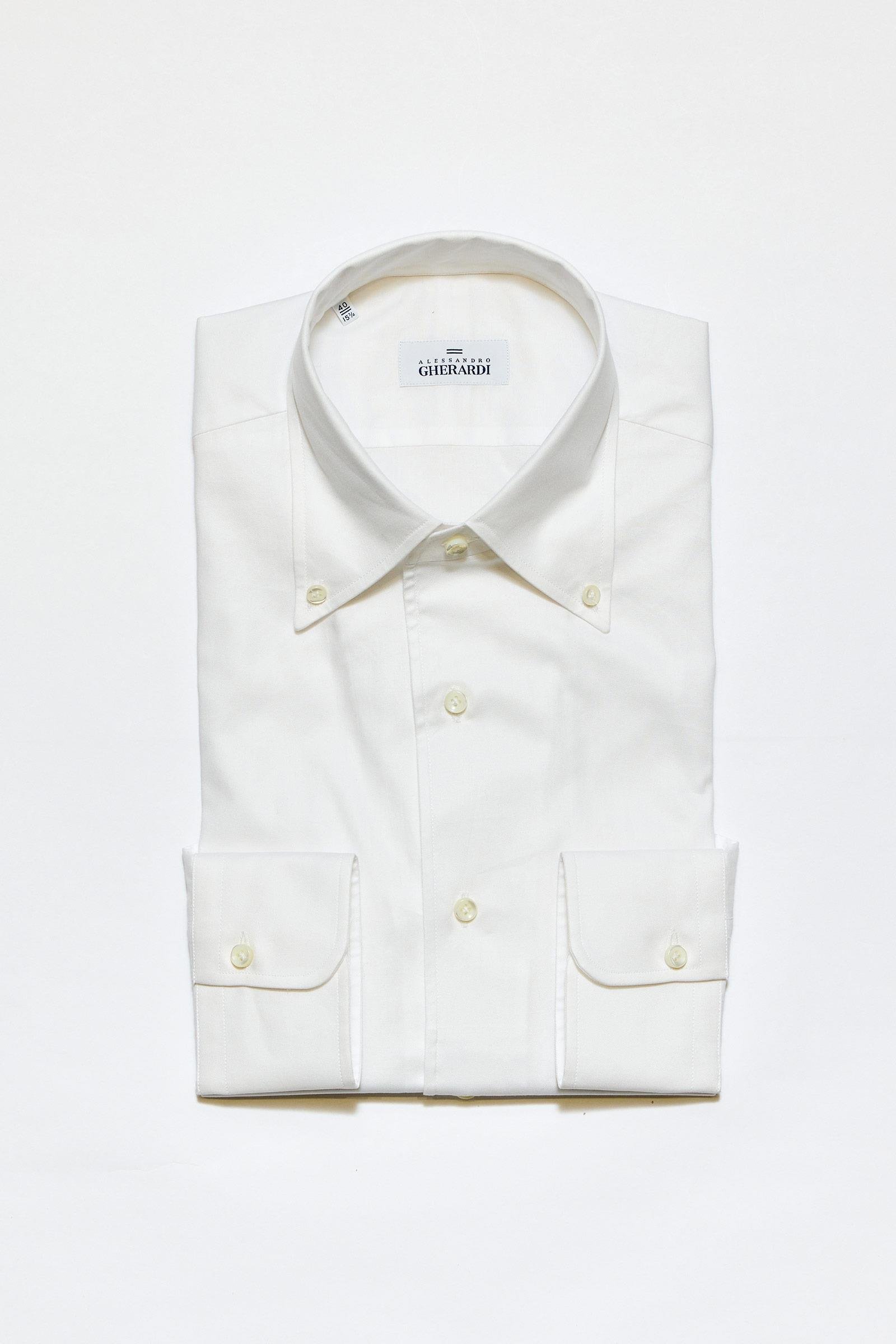 Beyaz Yaka Düğmeli One-Piece Pamuk Gömlek