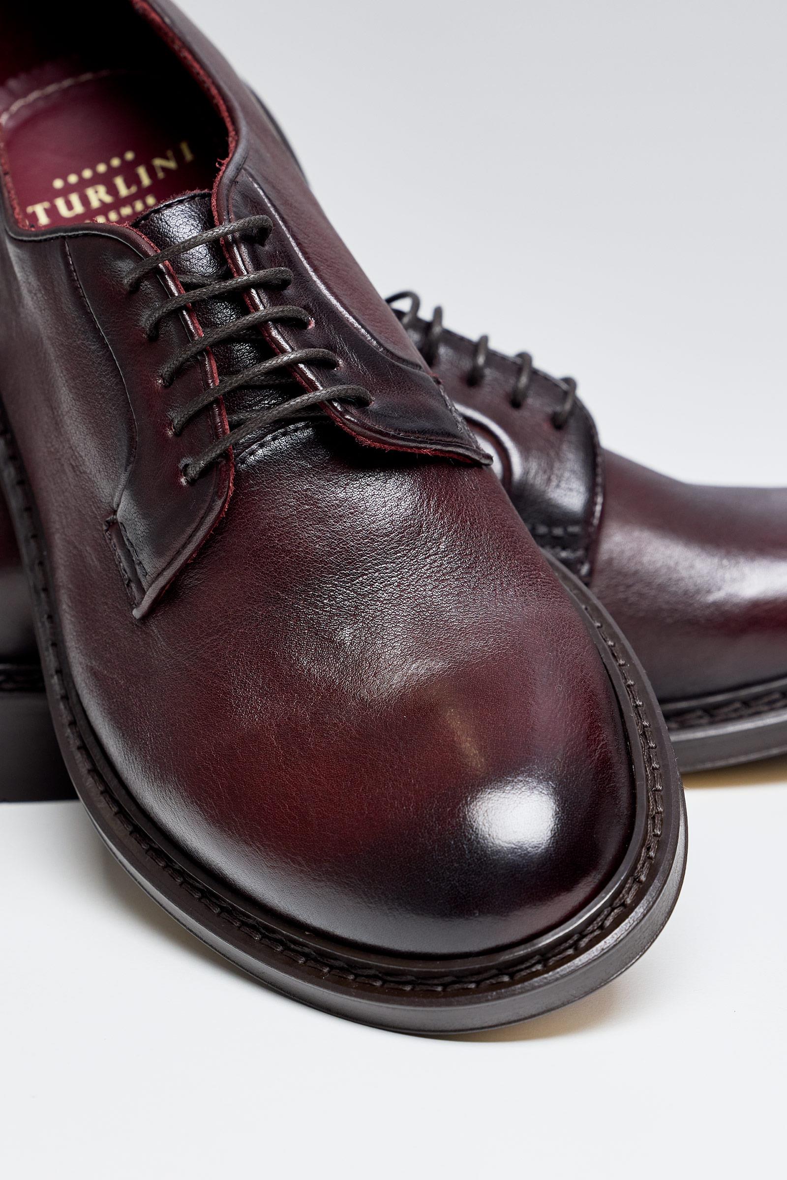 Bordo Bağcıklı Deri Ayakkabı