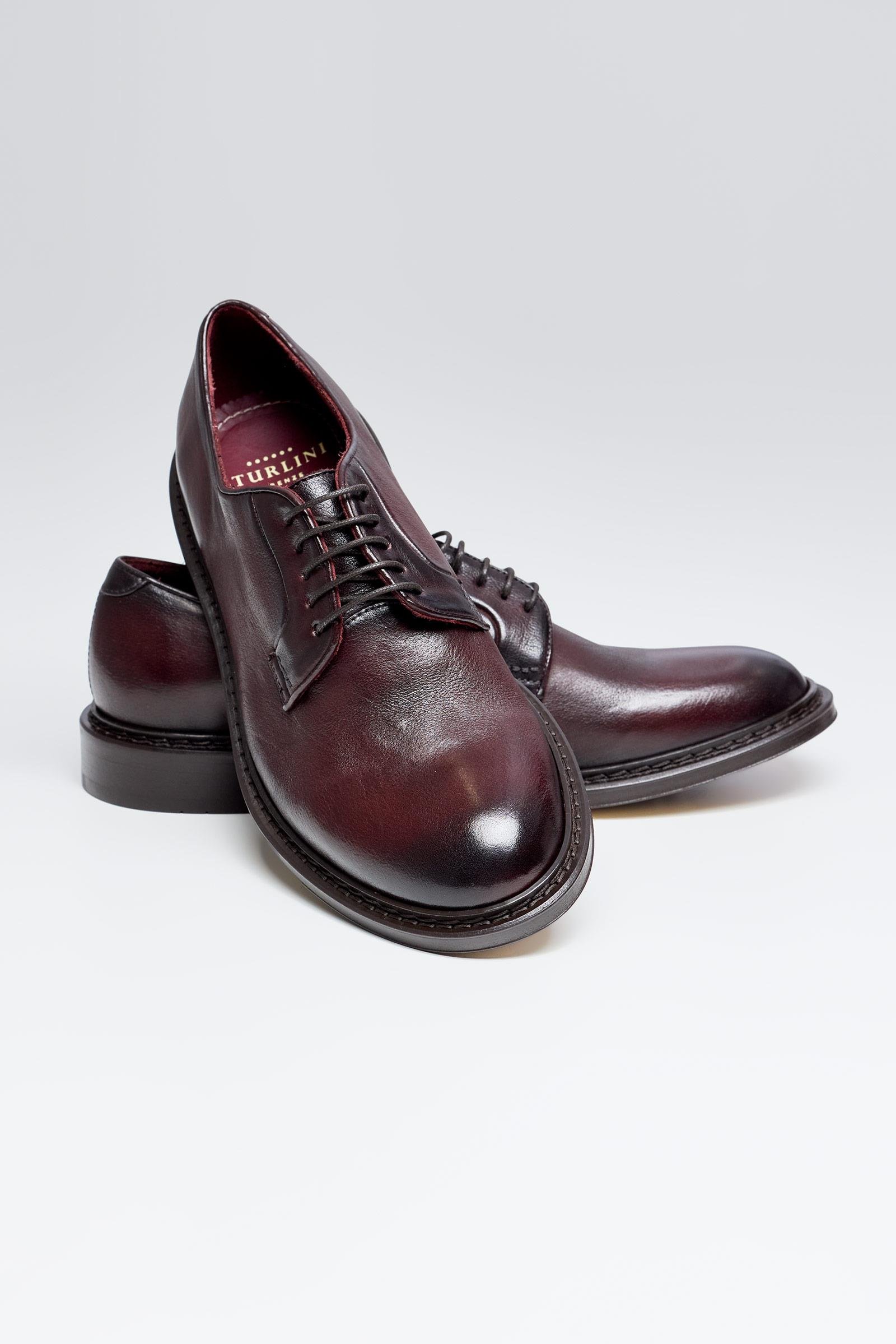 Bordo Bağcıklı Deri Ayakkabı