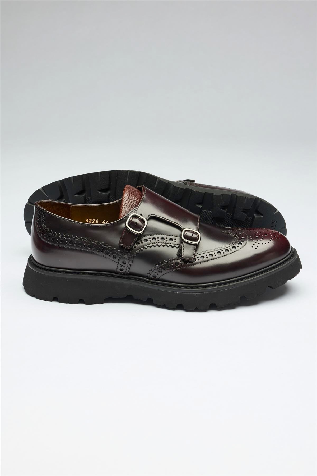 Bordo Tokalı Deri Ayakkabı