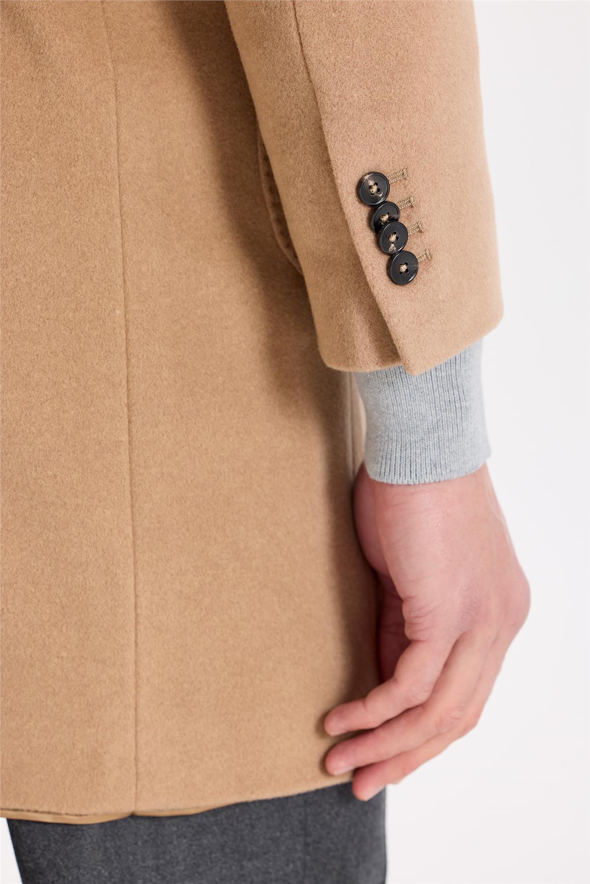 Camel Kruvaze Yün Kaşmir Palto