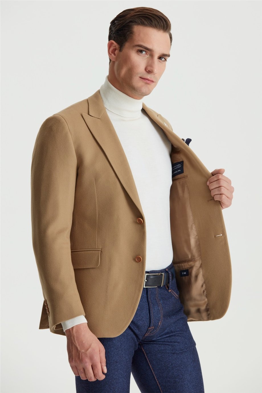 Camel Renk Yün Ceket