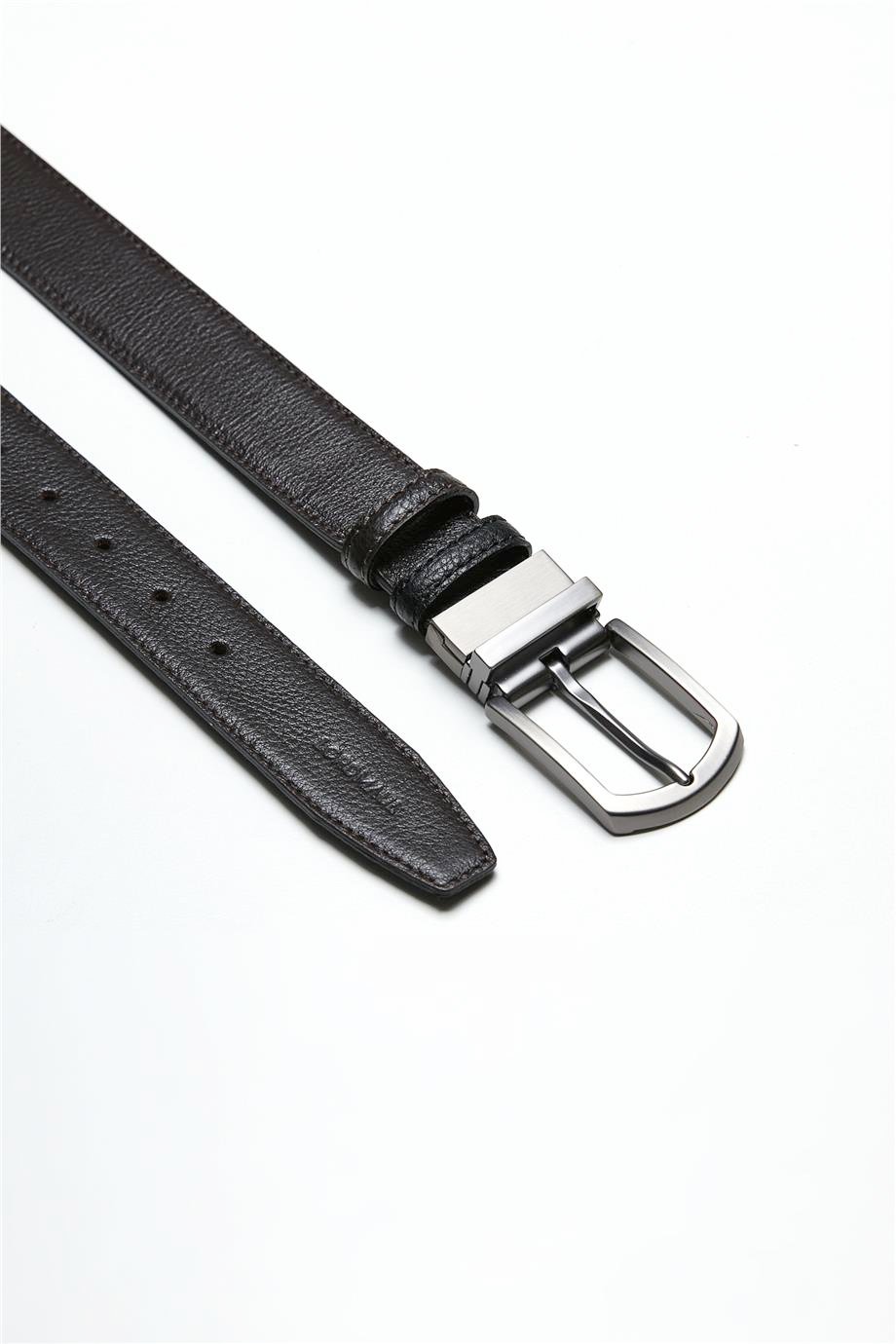 Çift Taraflı Siyah Kahve Klasik Kemer