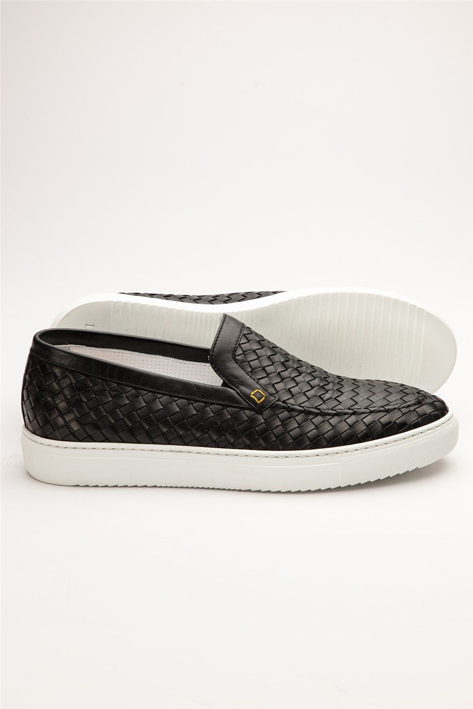 Doucal’s Siyah Örgü Deri Erkek Sneaker
