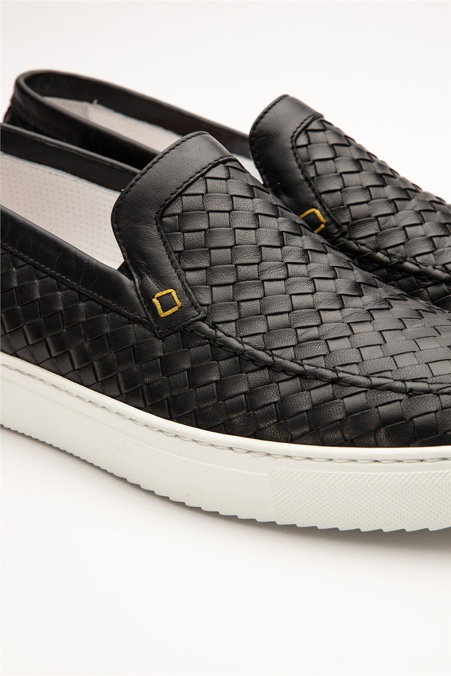 Doucal’s Siyah Örgü Deri Erkek Sneaker