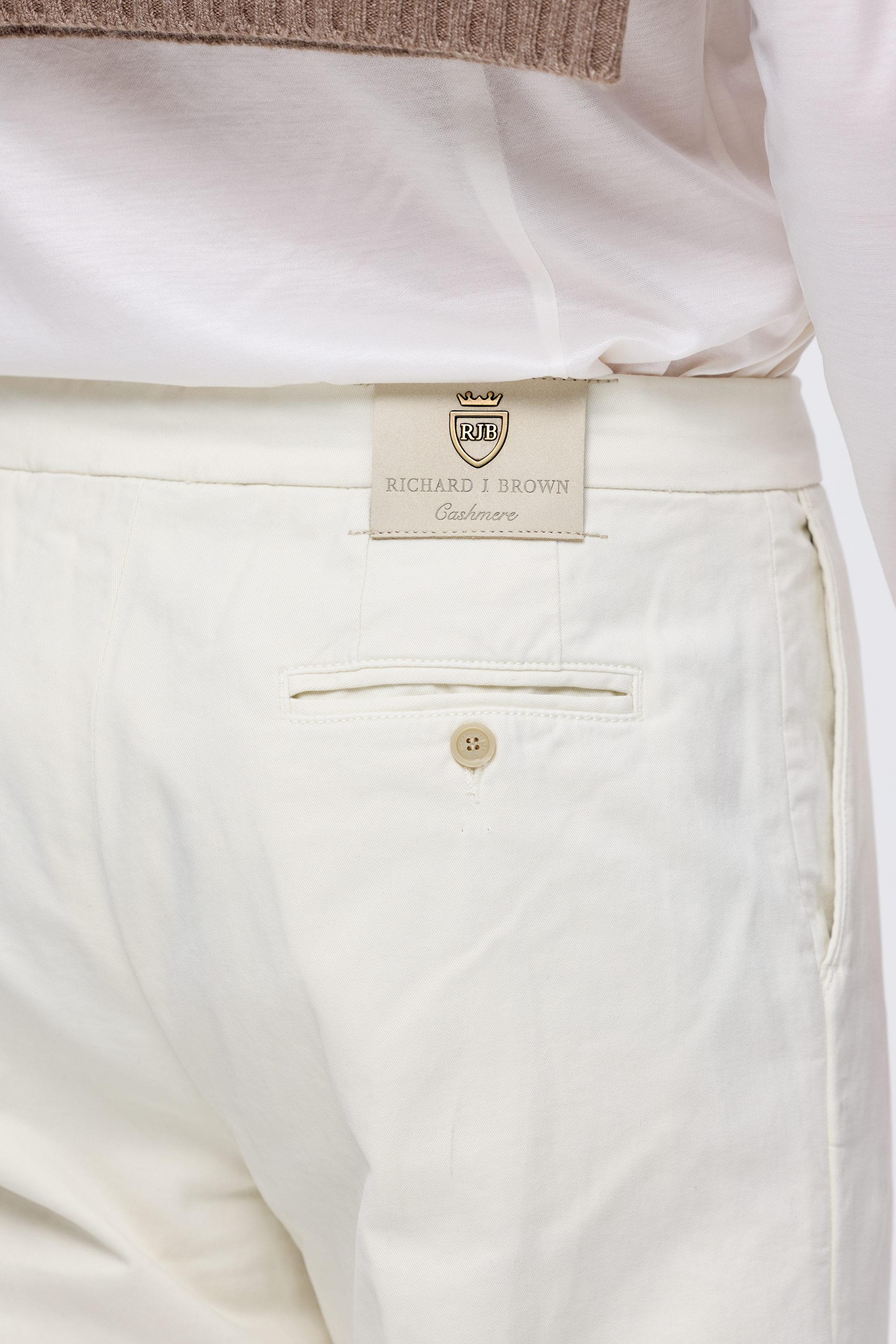Ekru Pamuk Kaşmir Bağcıklı Chino Pantolon