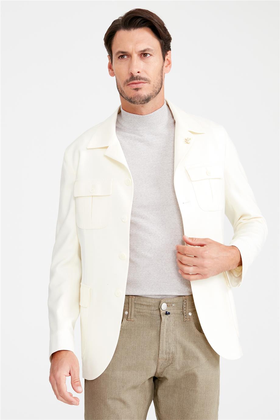 Ekru Sahariana Zero Gravity Yün Ceket