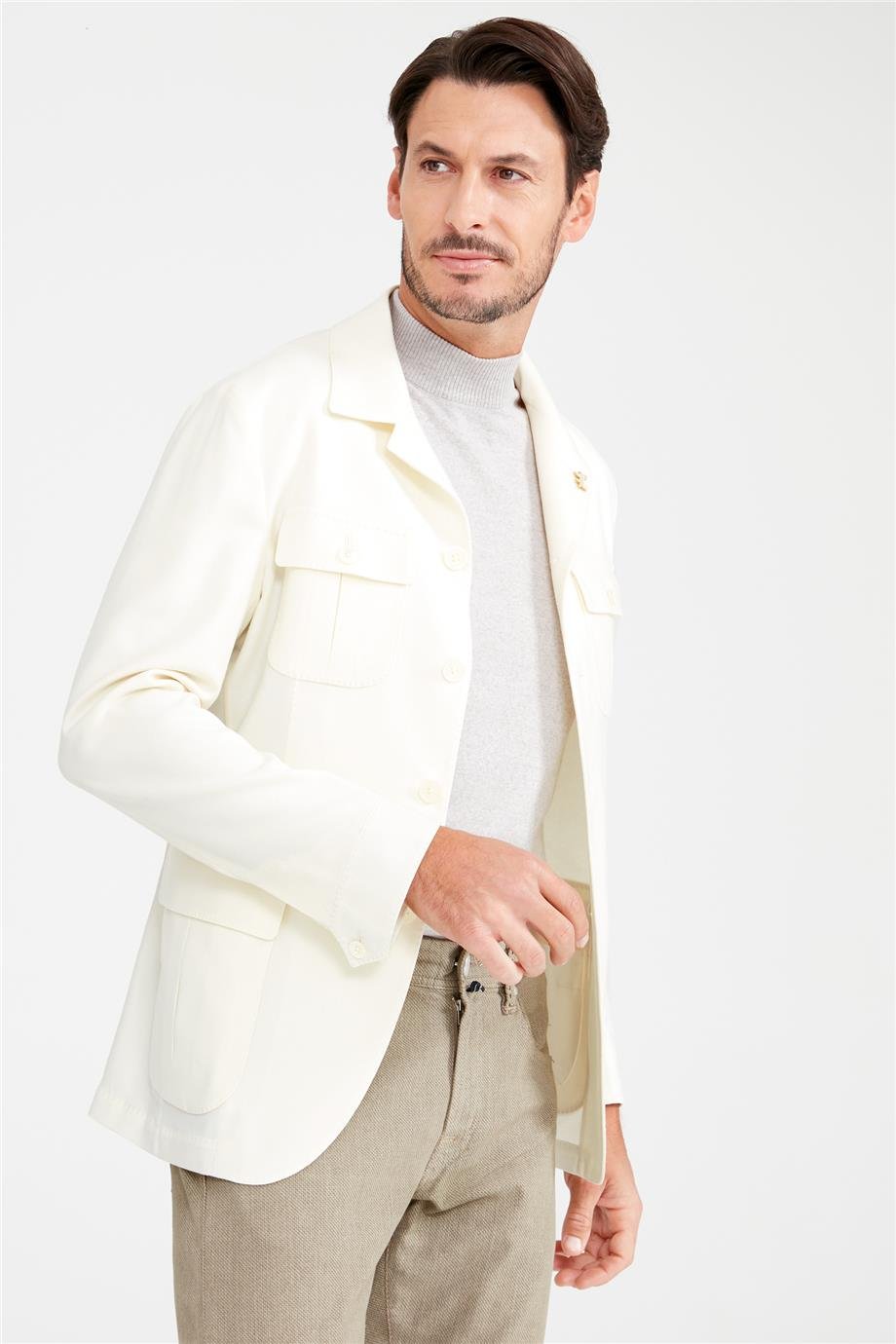 Ekru Sahariana Zero Gravity Yün Ceket