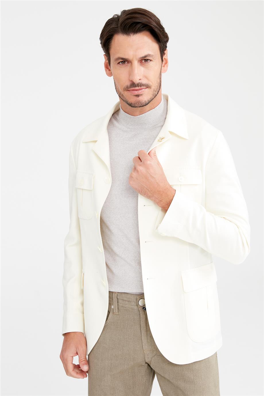 Ekru Sahariana Zero Gravity Yün Ceket