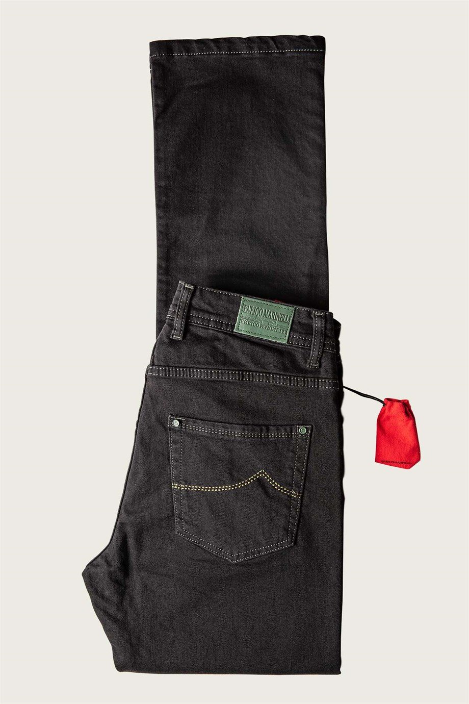 Enrico Marinelli Taşlama Siyah Jean Pantolon