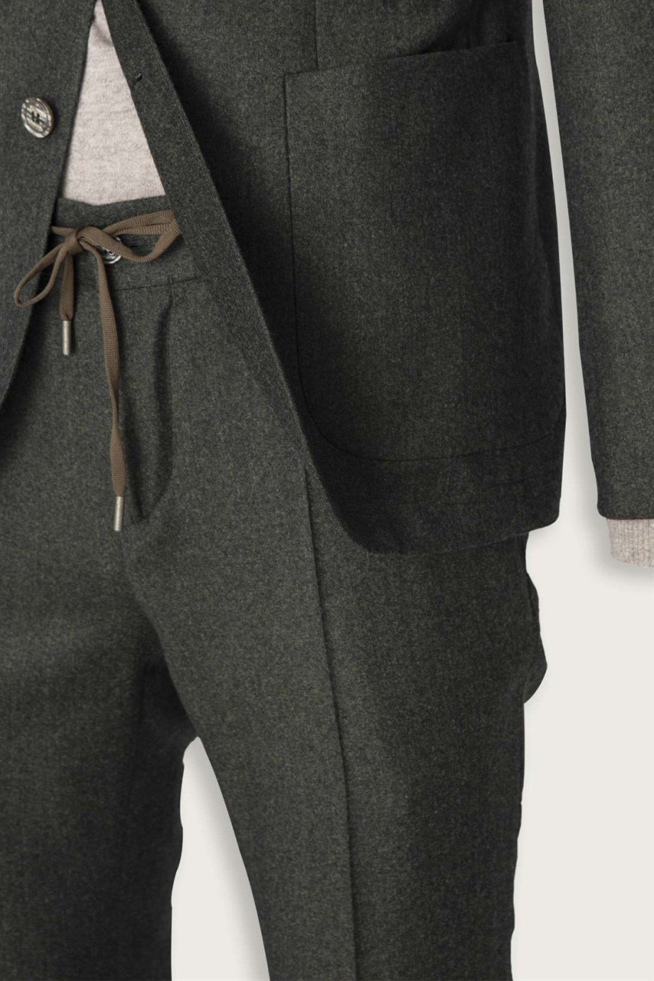 Enrico Marinelli Yeşil Flanel Pantolon