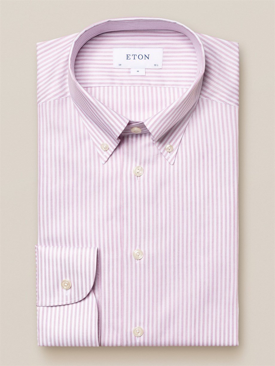 Eton Pembe Çizgili Erkek Gömlek