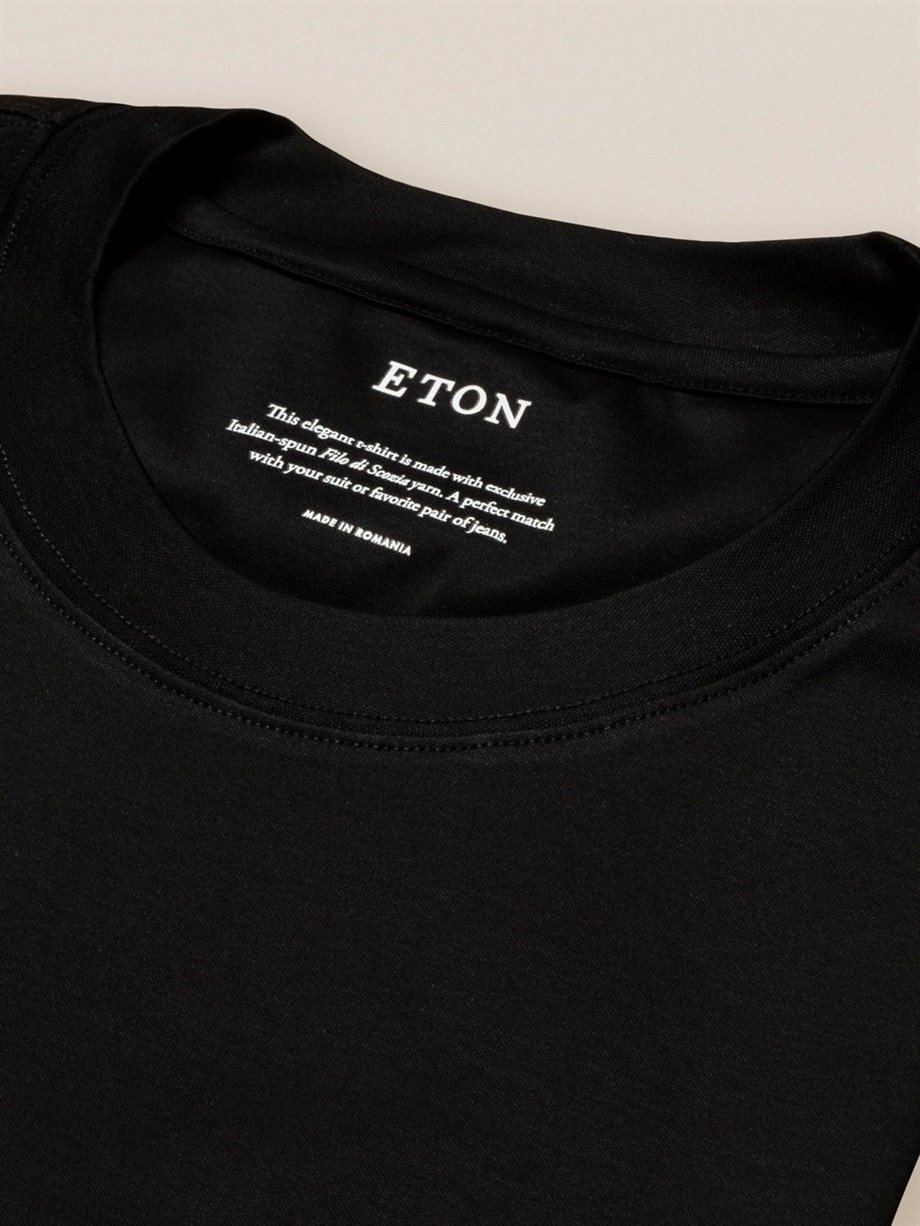 Eton Siyah Sıfır Yaka T-shirt