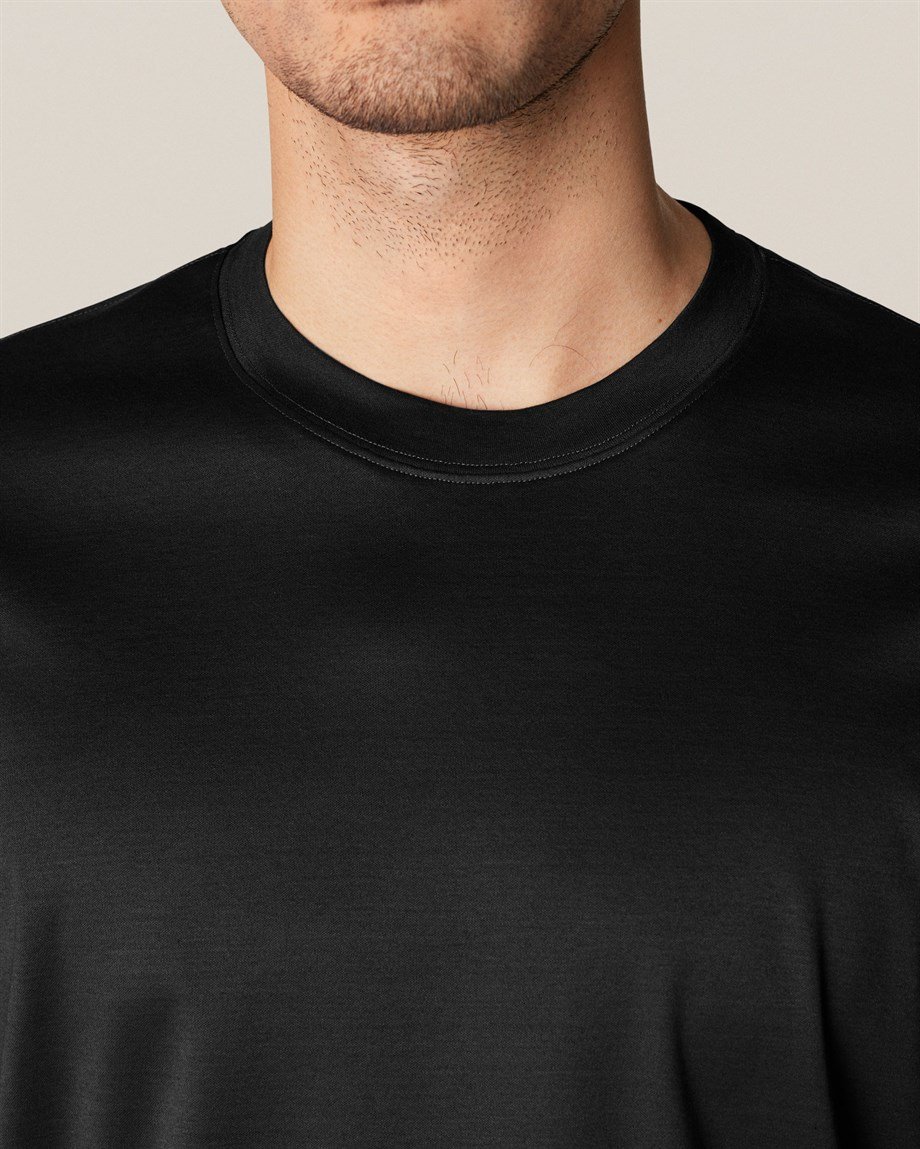 Eton Siyah Sıfır Yaka T-shirt