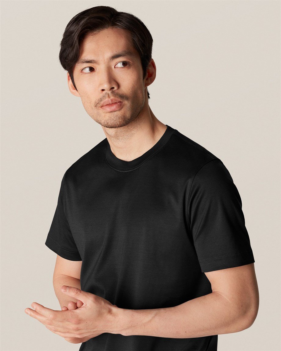 Eton Siyah Sıfır Yaka T-shirt