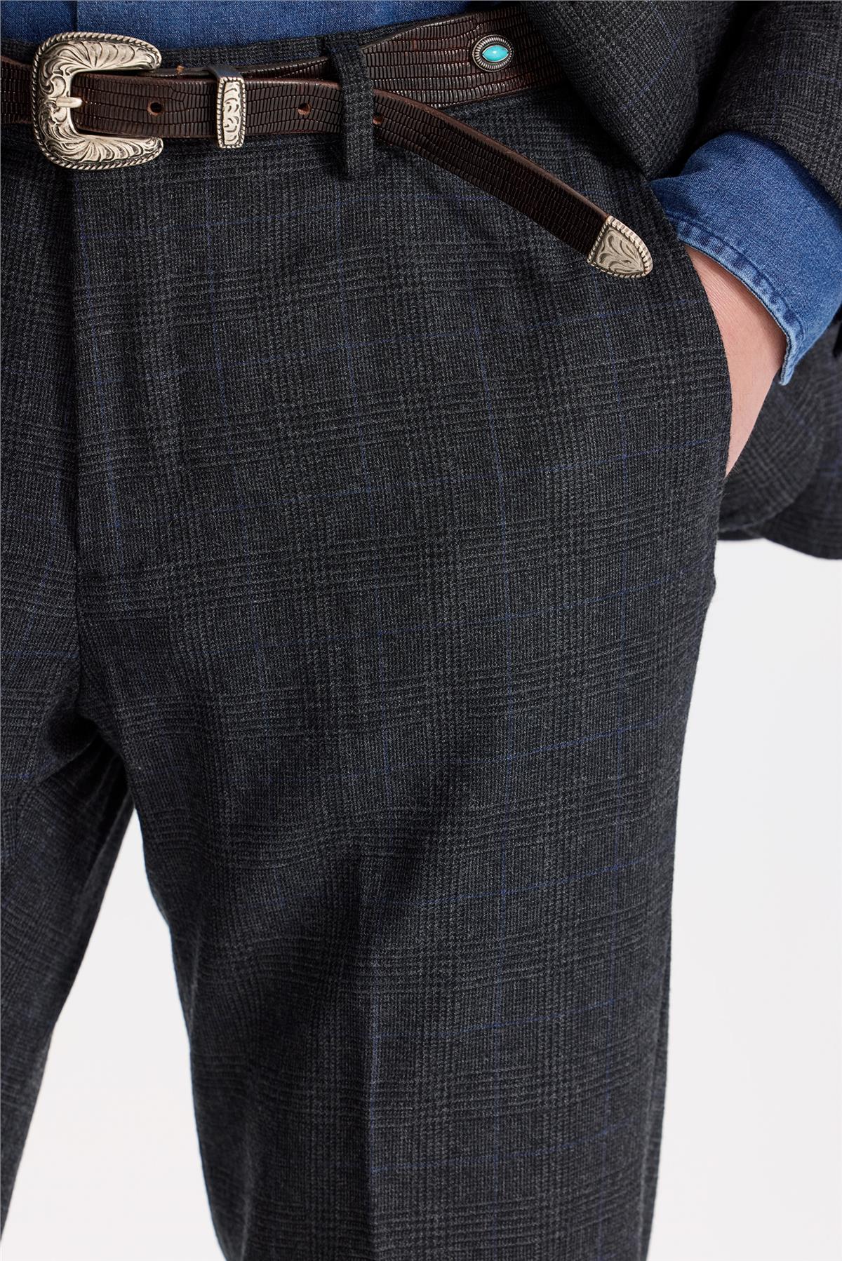 Füme Flanel Yün Takım Elbise