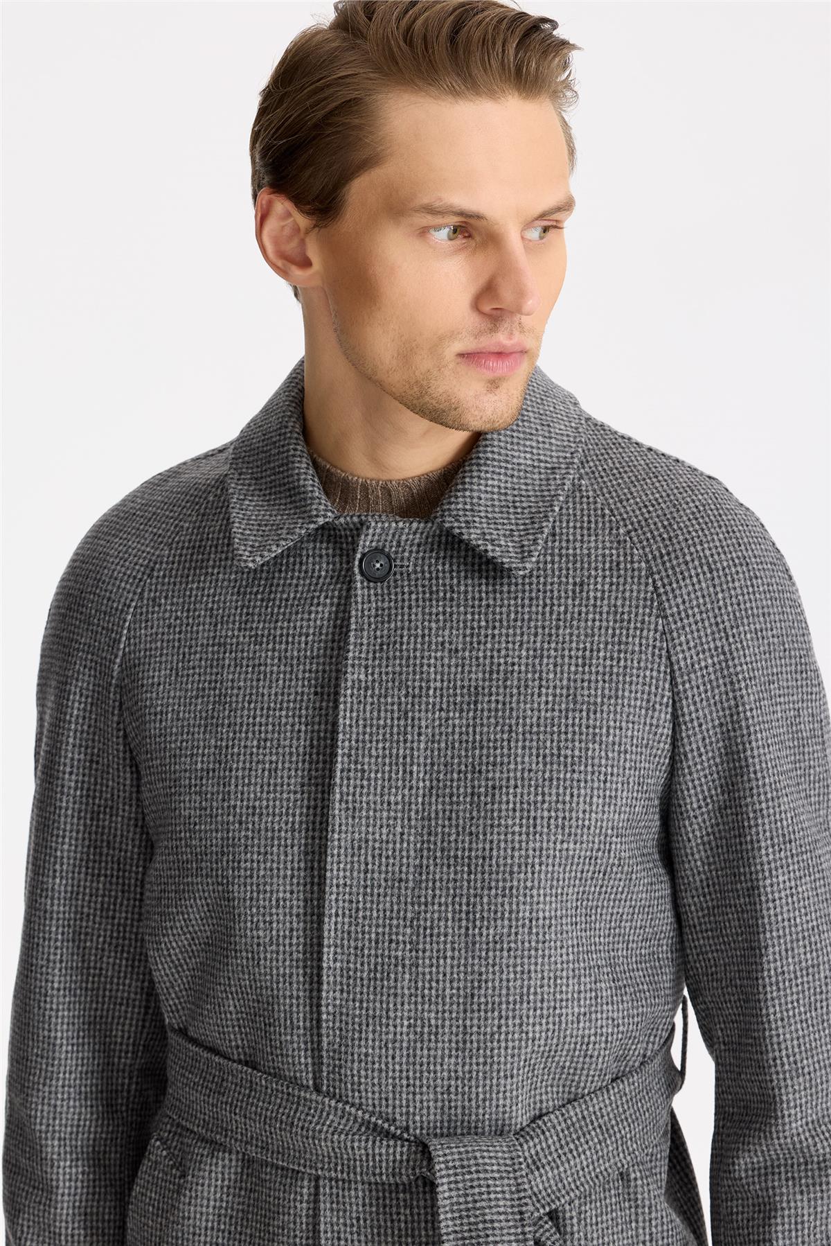 Füme Raglan Yün Kaşmir Palto