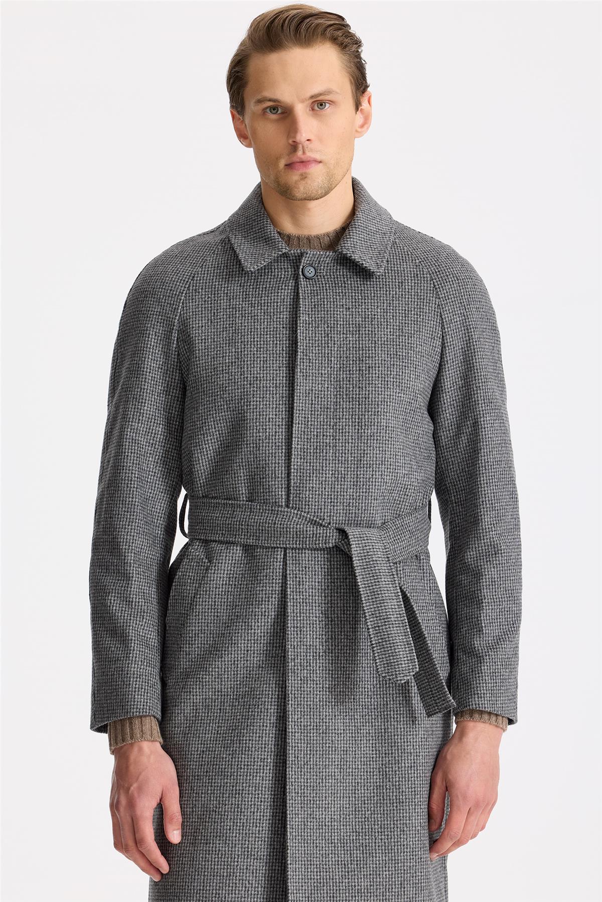 Füme Raglan Yün Kaşmir Palto