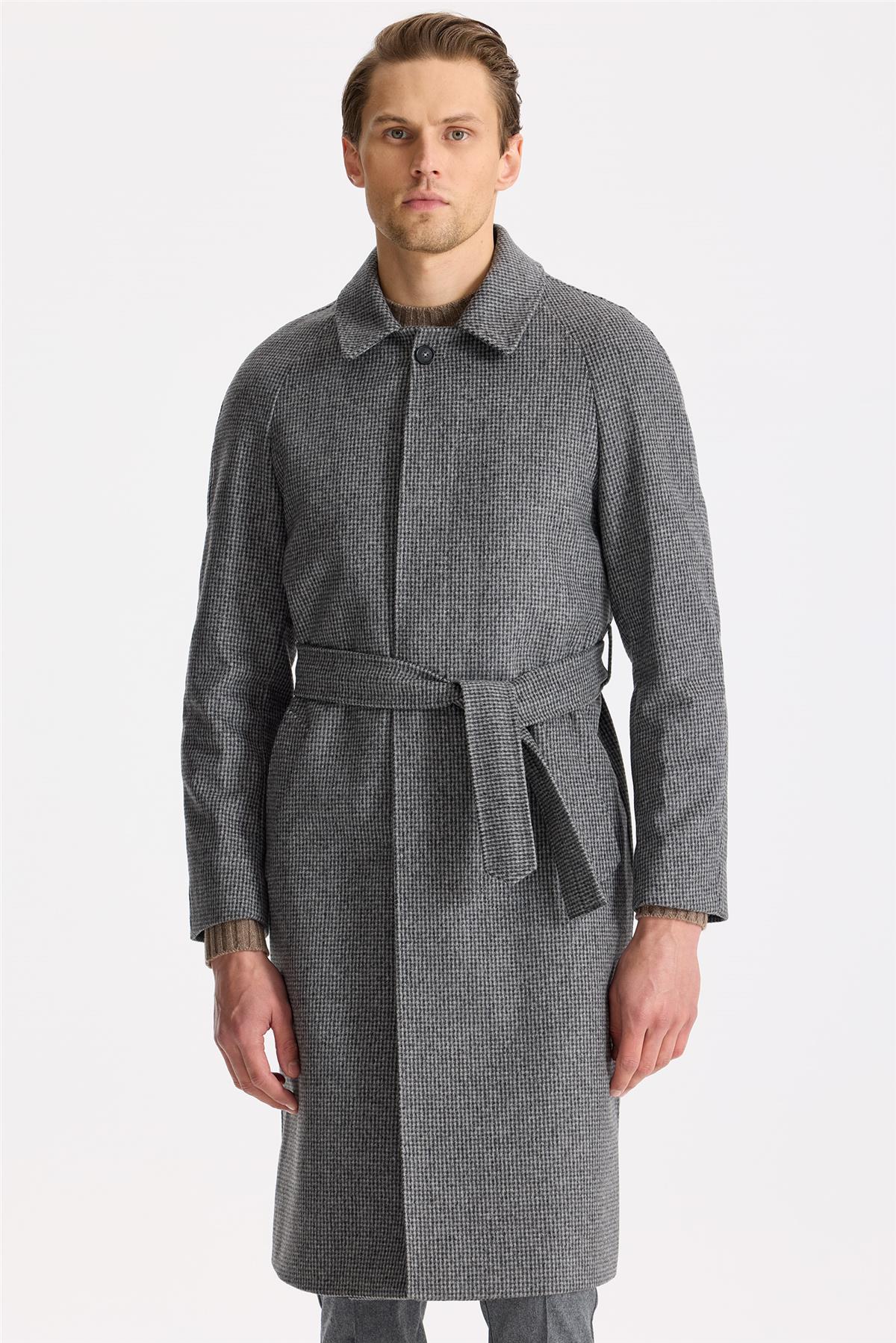 Füme Raglan Yün Kaşmir Palto