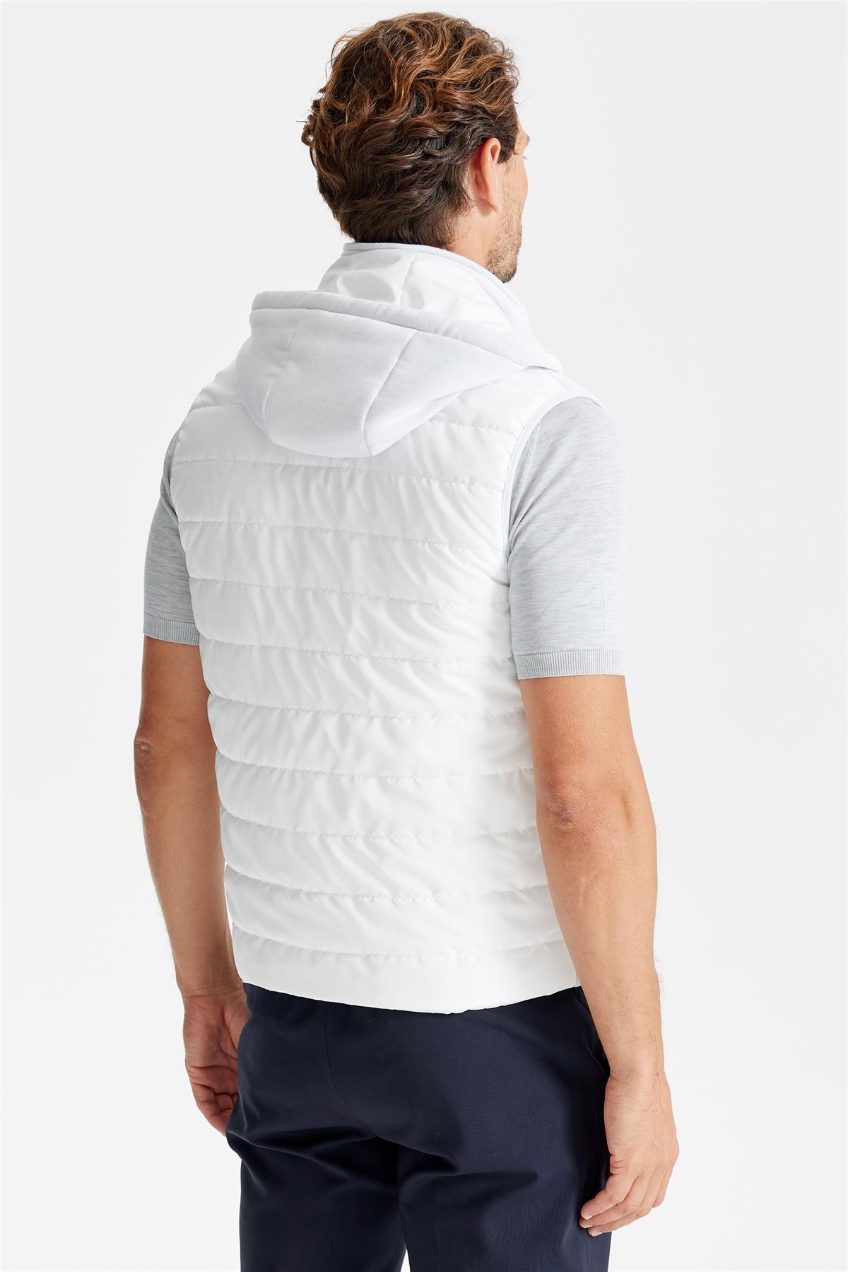 Gri Beyaz Pamuk Spor Yelek
