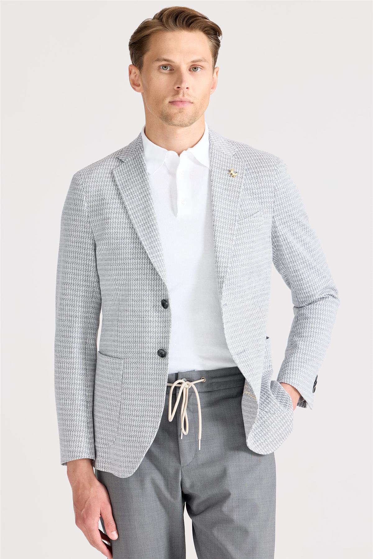 Gri Desenli Pamuk Ceket