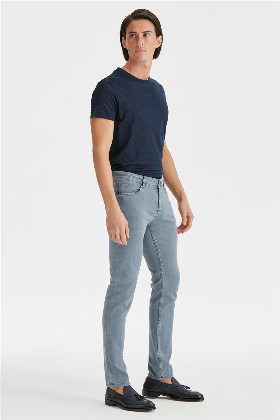 Gri Erkek Denim Pantolon