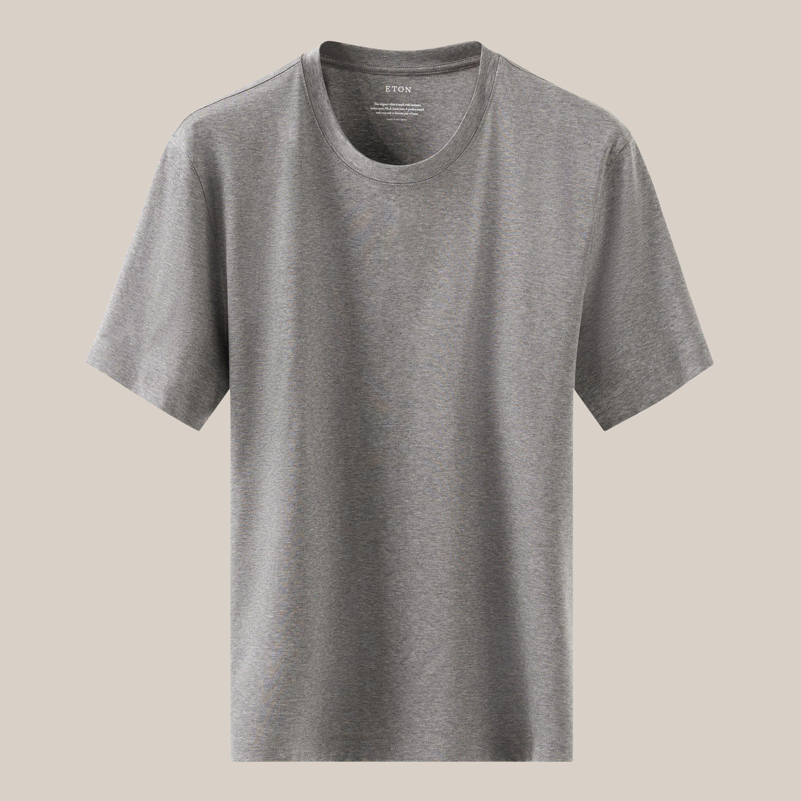 Gri Filo Di Scozia Pamuk T-Shirt