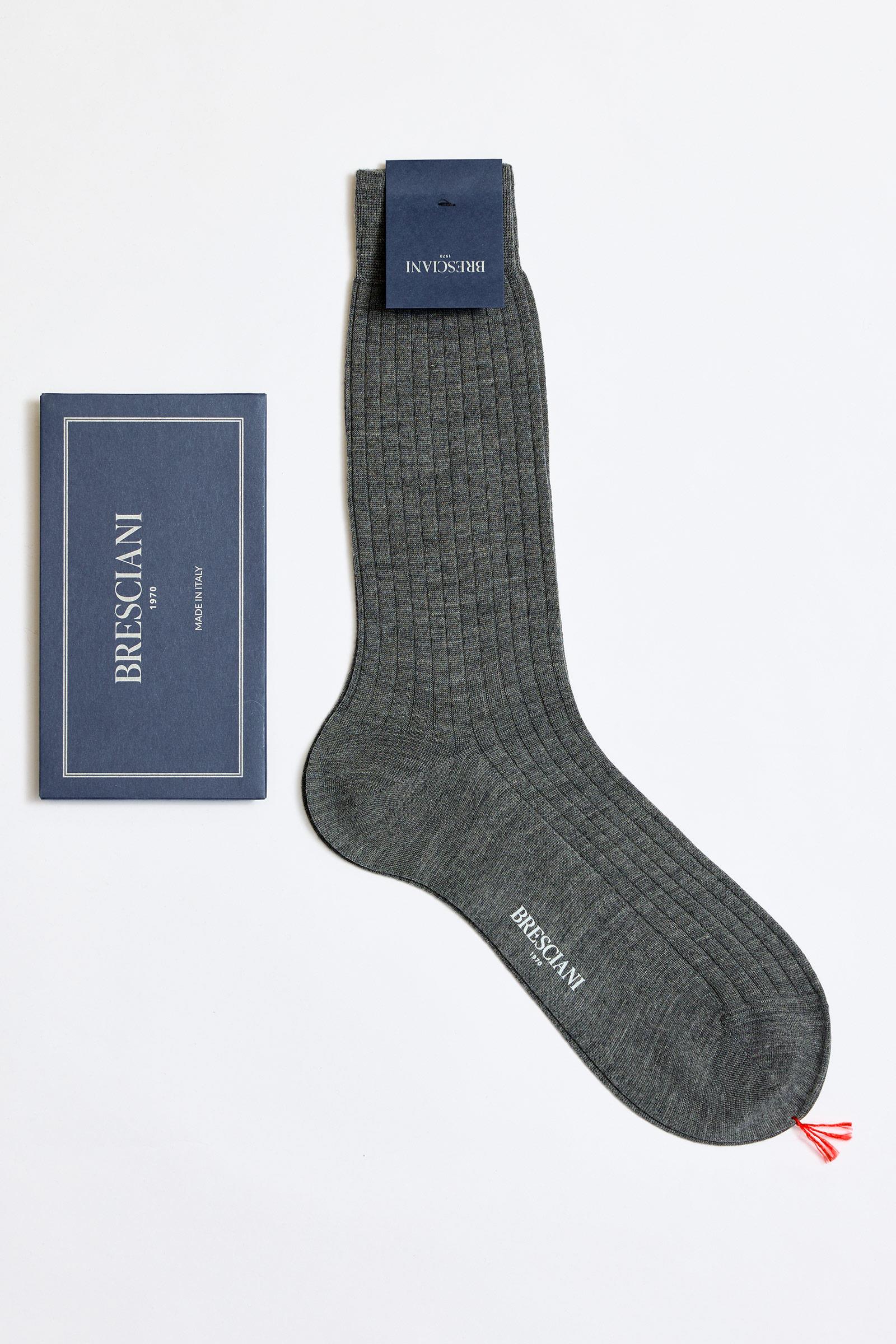 Gri Fitilli Yün Çorap