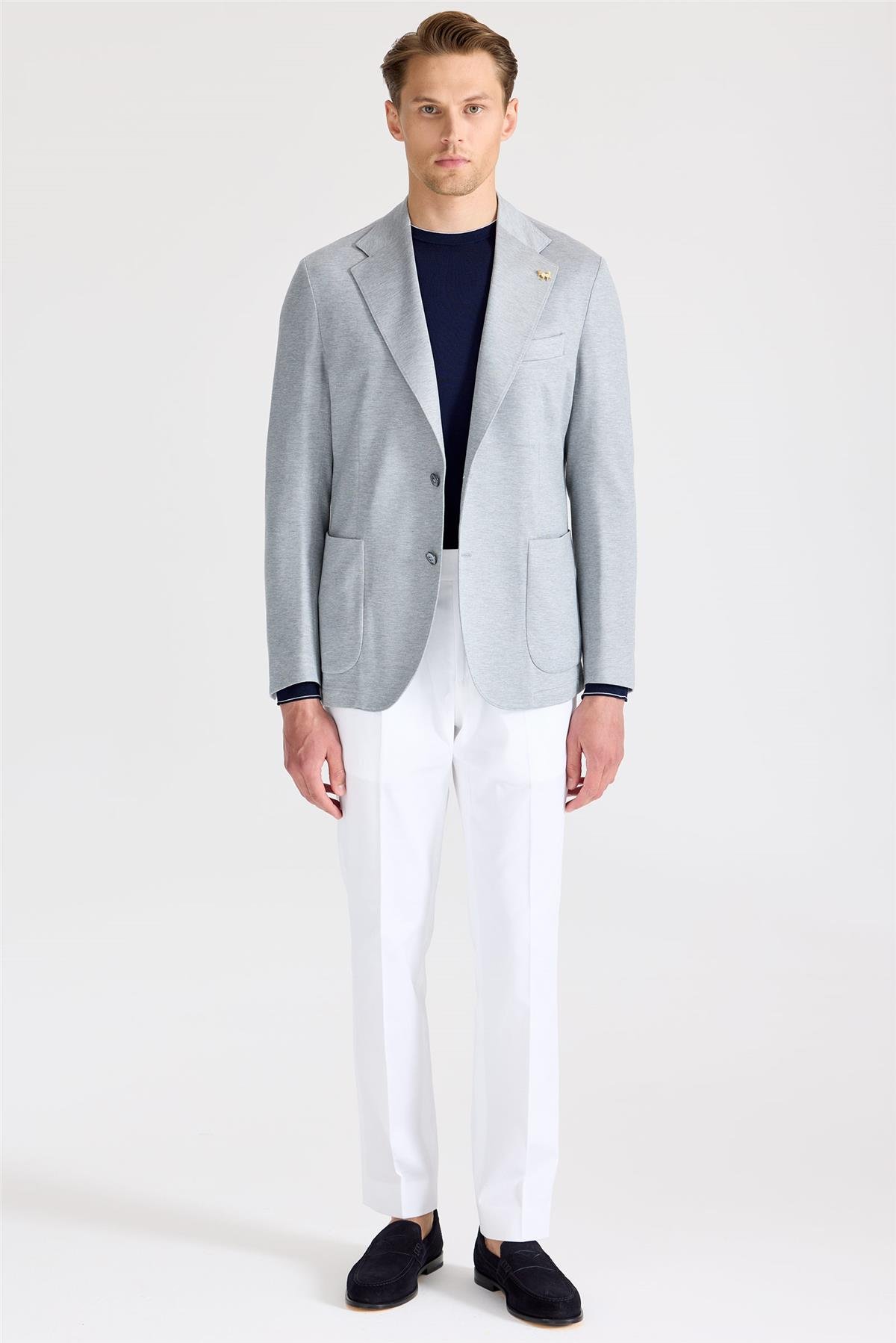 Gri İpek Pamuk Ceket