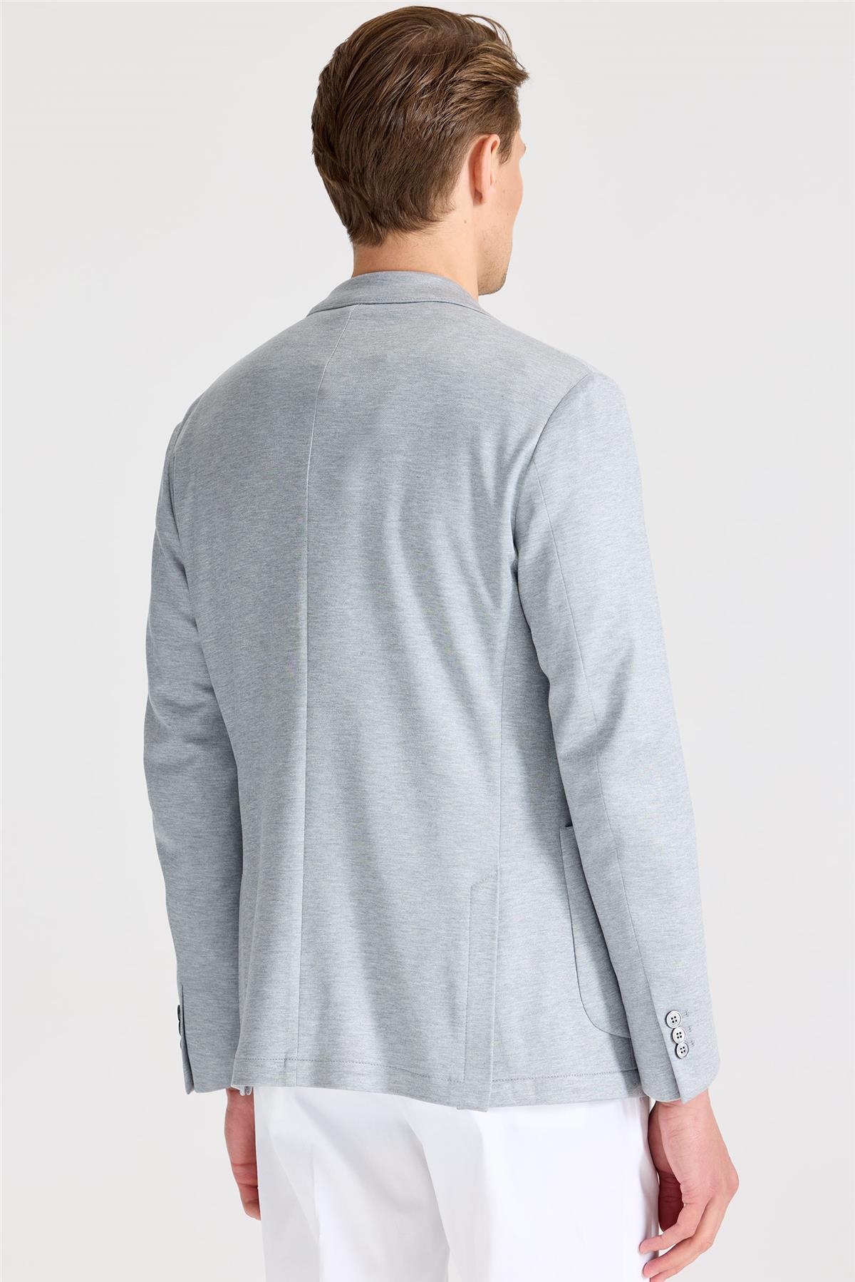 Gri İpek Pamuk Ceket