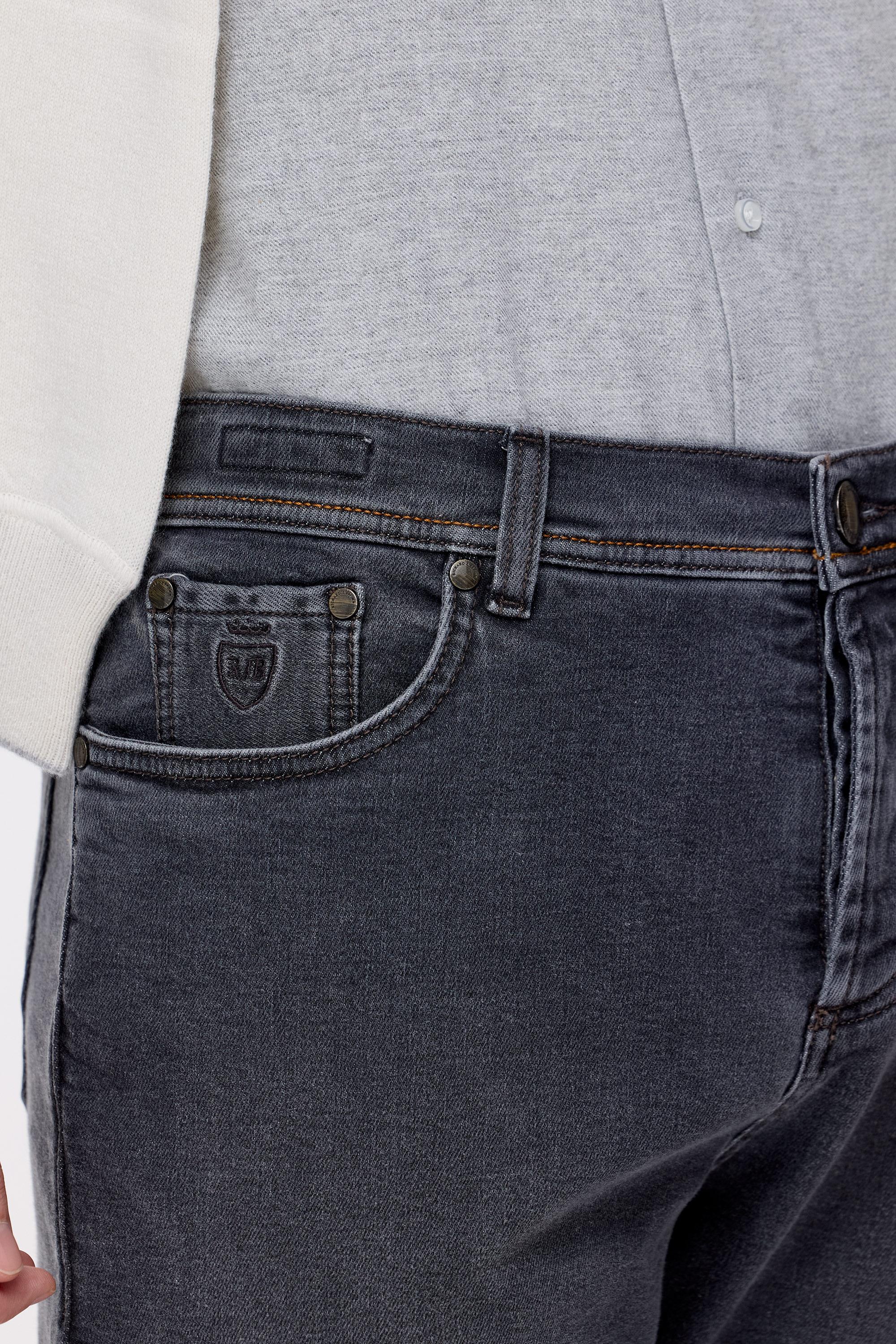 Gri Kaşmirli Denim Pantolon