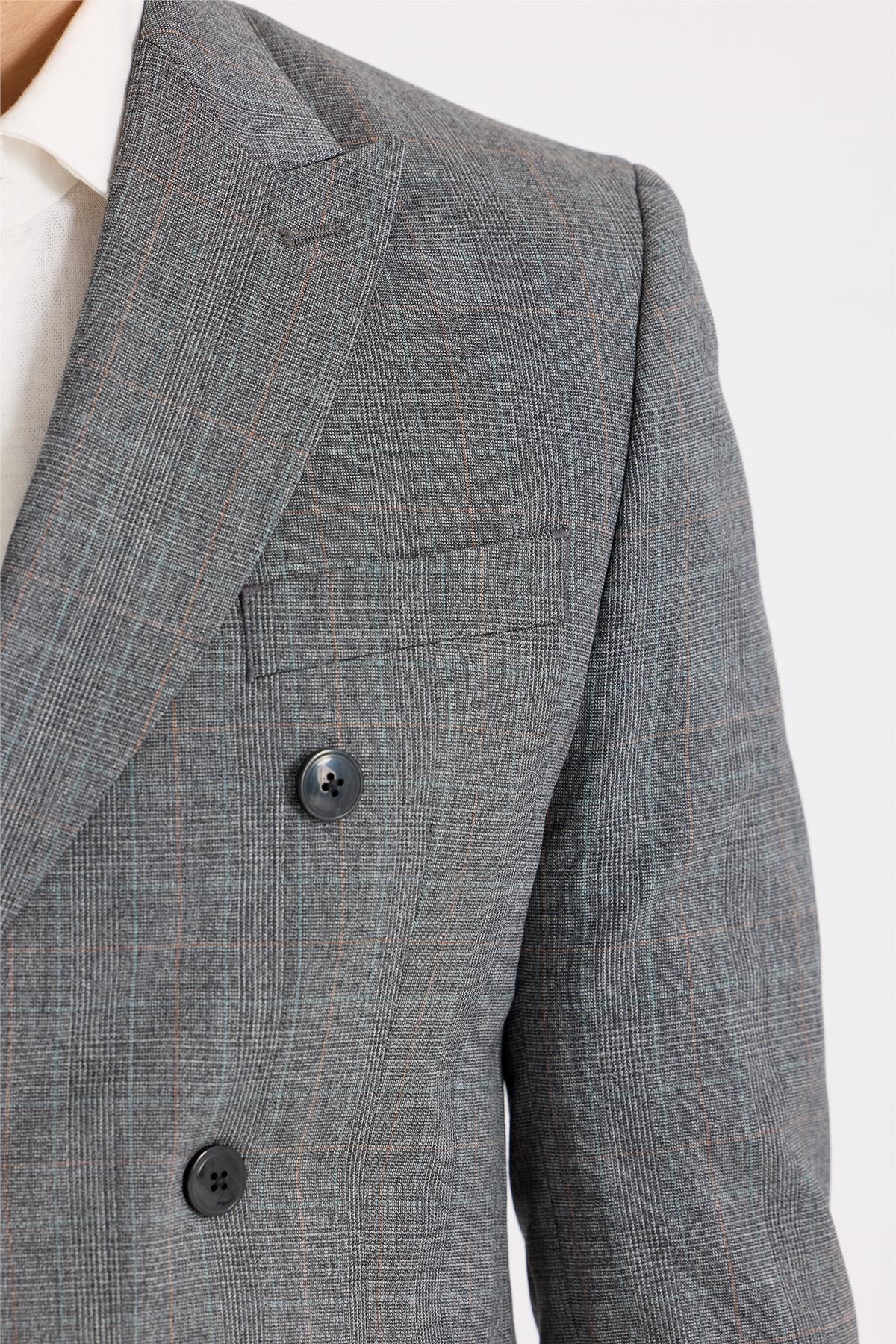 Gri Kruvaze Yün Takım Elbise