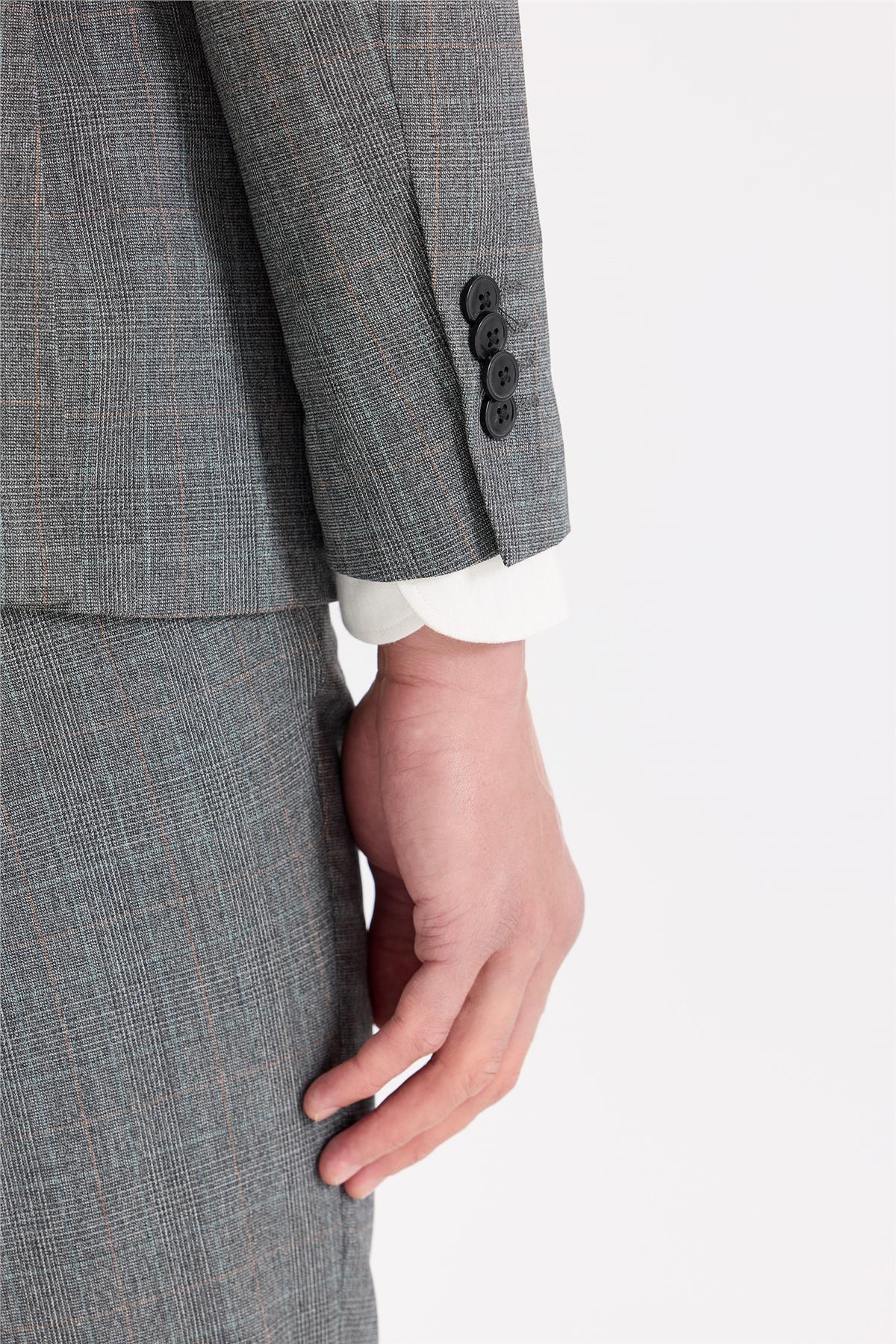 Gri Kruvaze Yün Takım Elbise