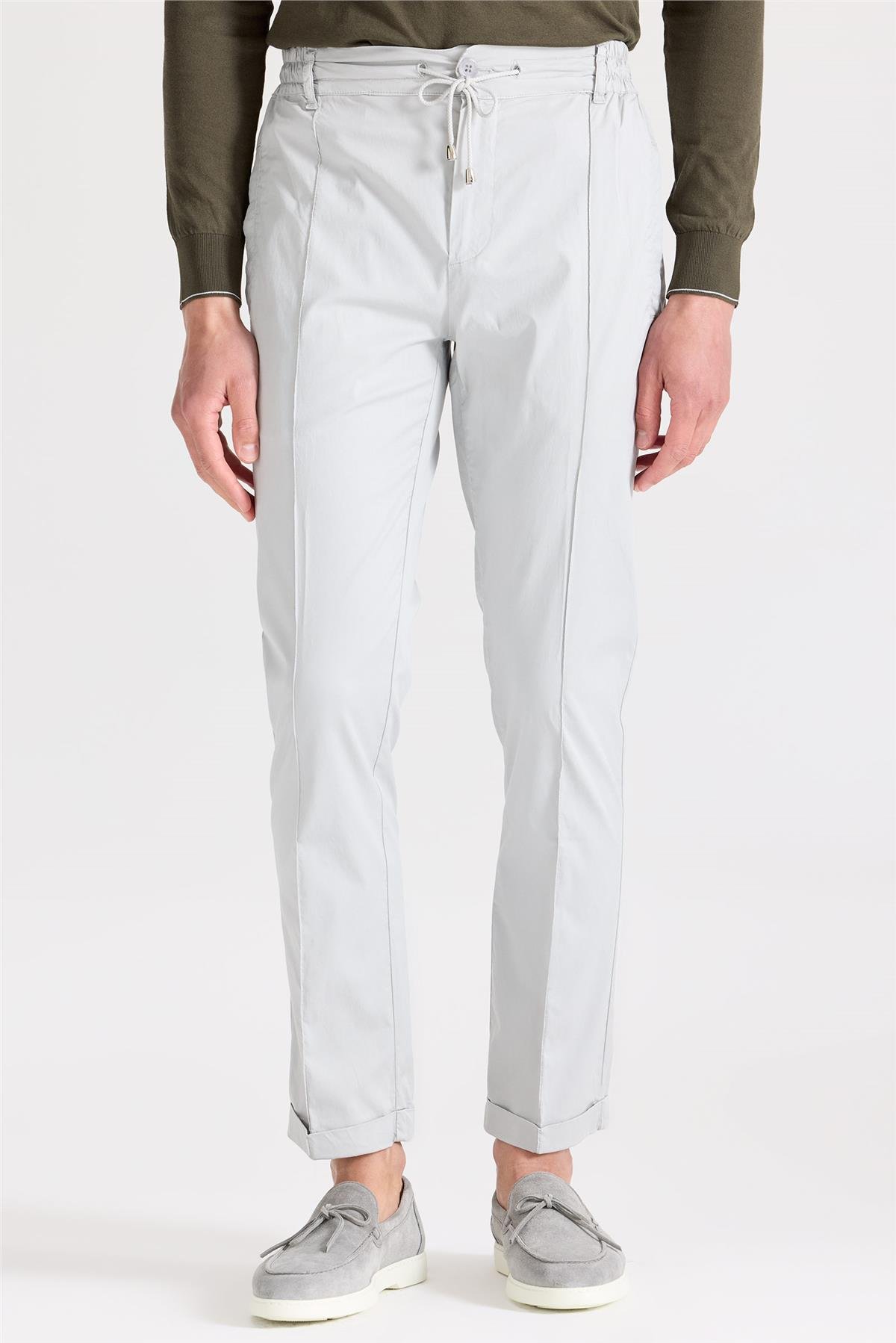 Gri Likra Pamuk Spor Pantolon