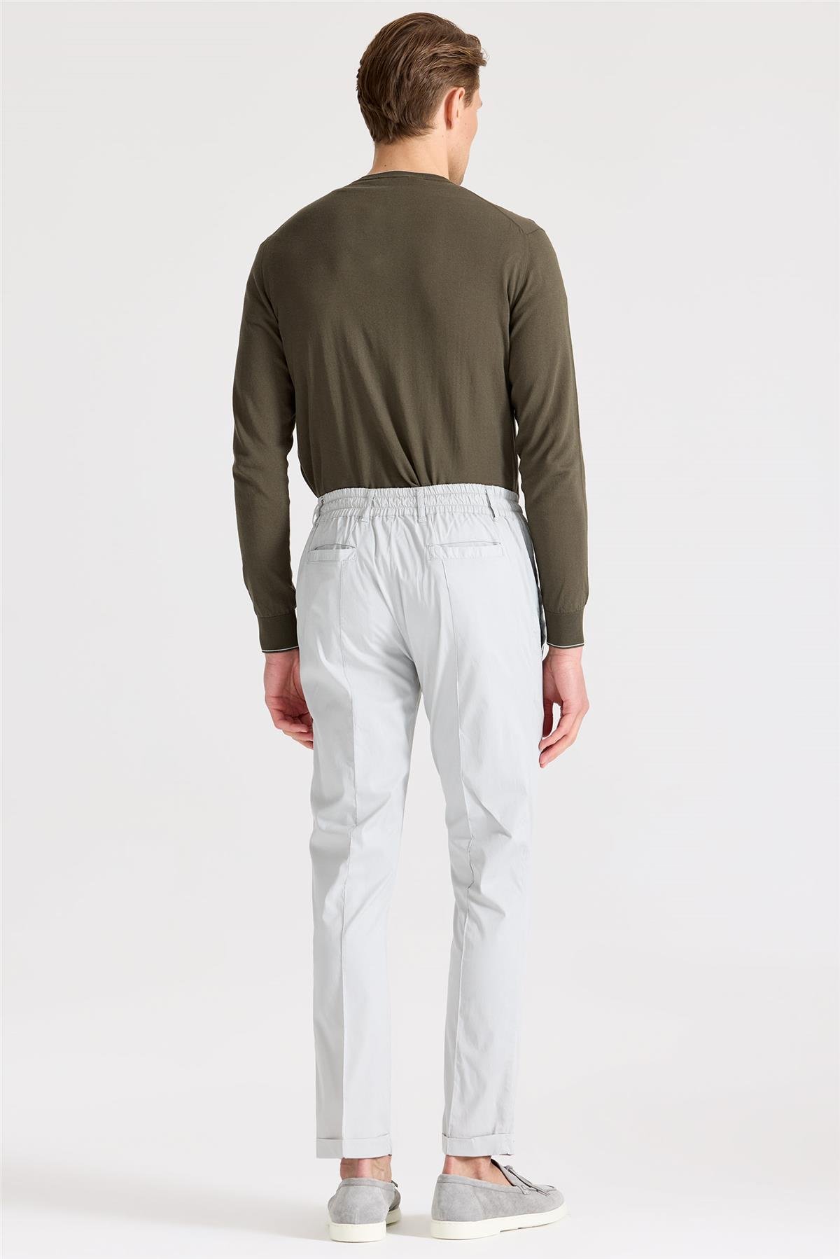 Gri Likra Pamuk Spor Pantolon