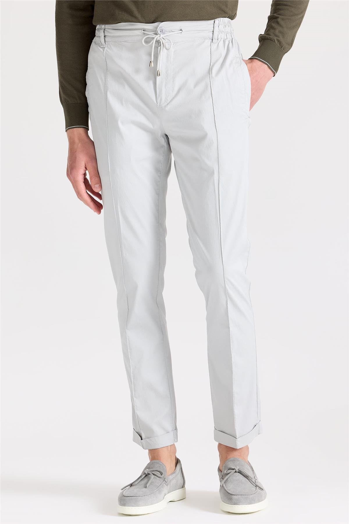 Gri Likra Pamuk Spor Pantolon
