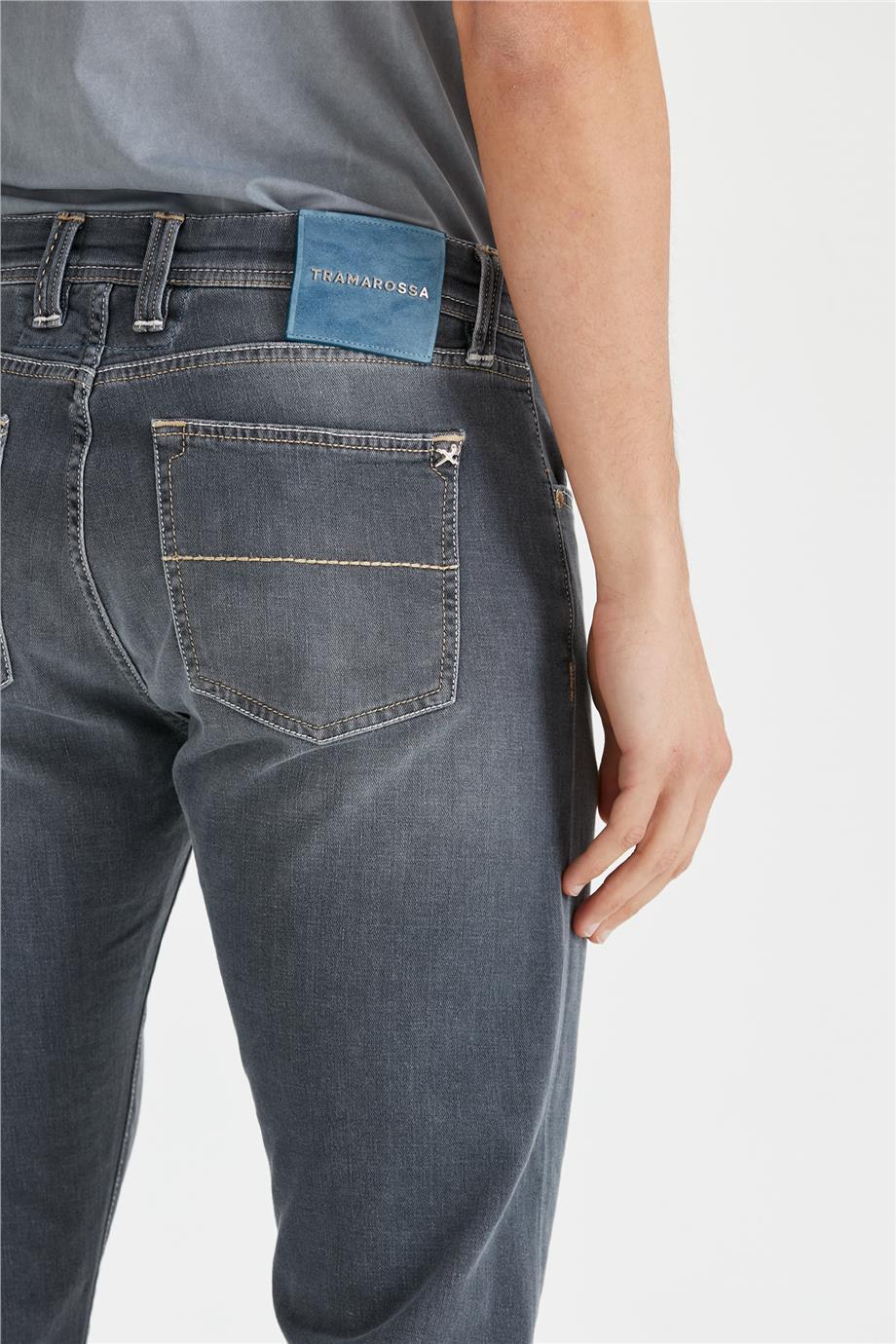 Gri Organik Pamuklu Denim Pantolon