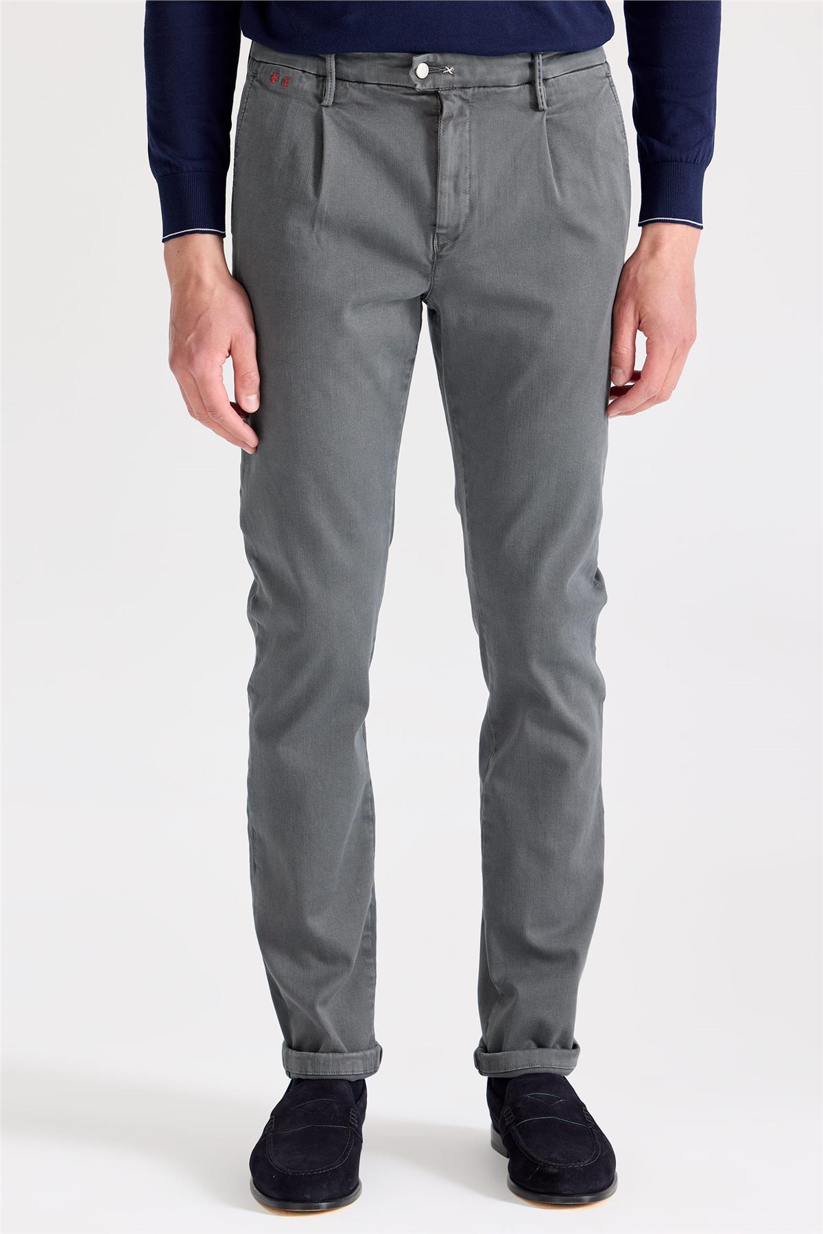 Gri Pamuk Chino Pantolon