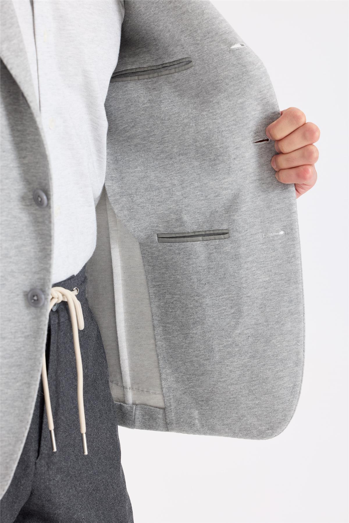 Gri Pamuk Kaşmir Ceket