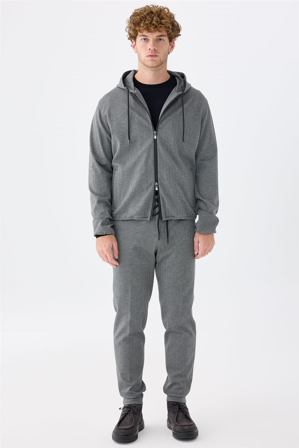 Gri Running Spor Takım Elbise 