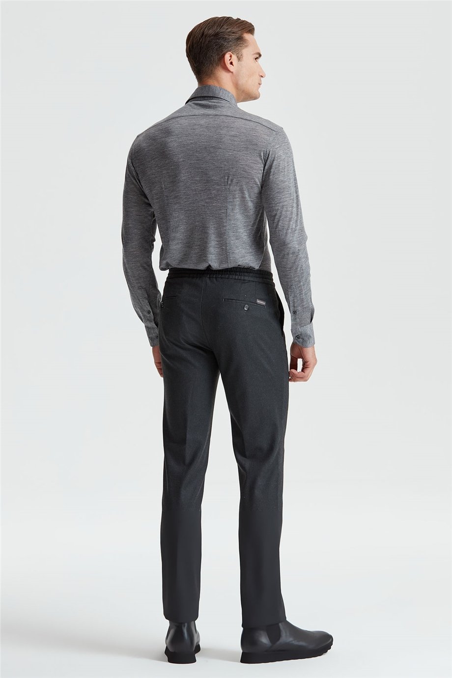 Gri Saf Yün Gömlek 