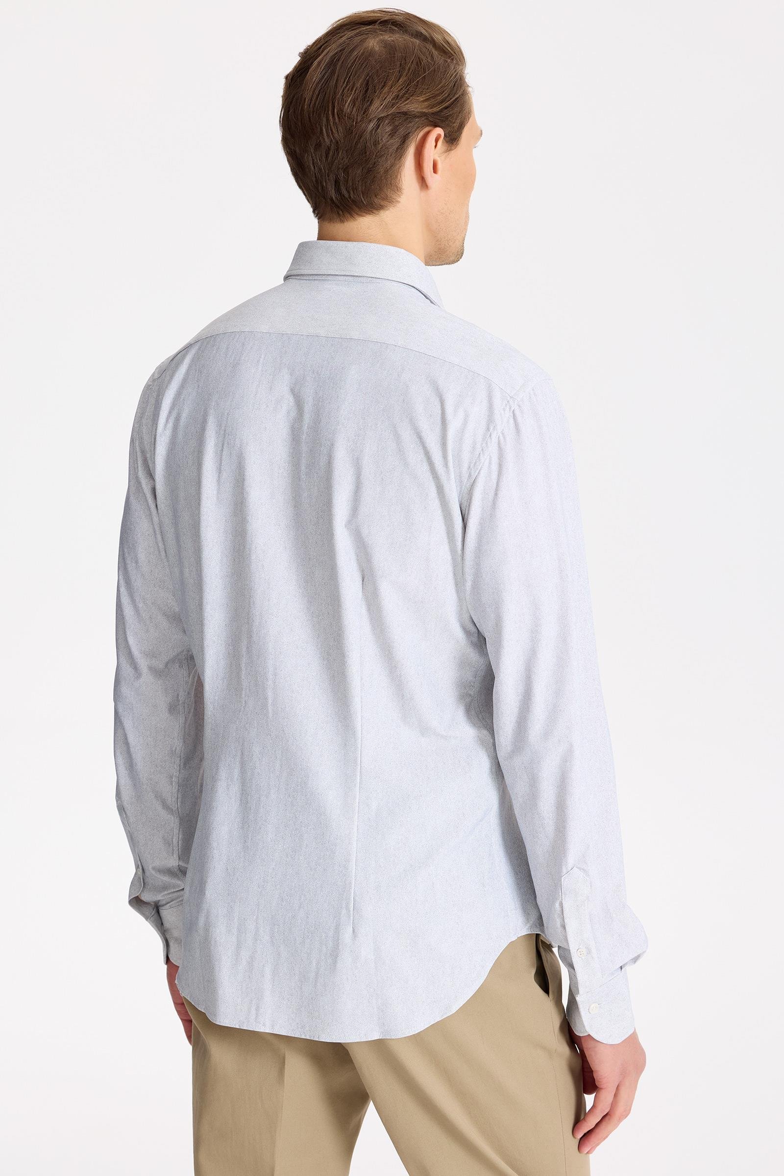 Gri Teknik Kumaş Gömlek