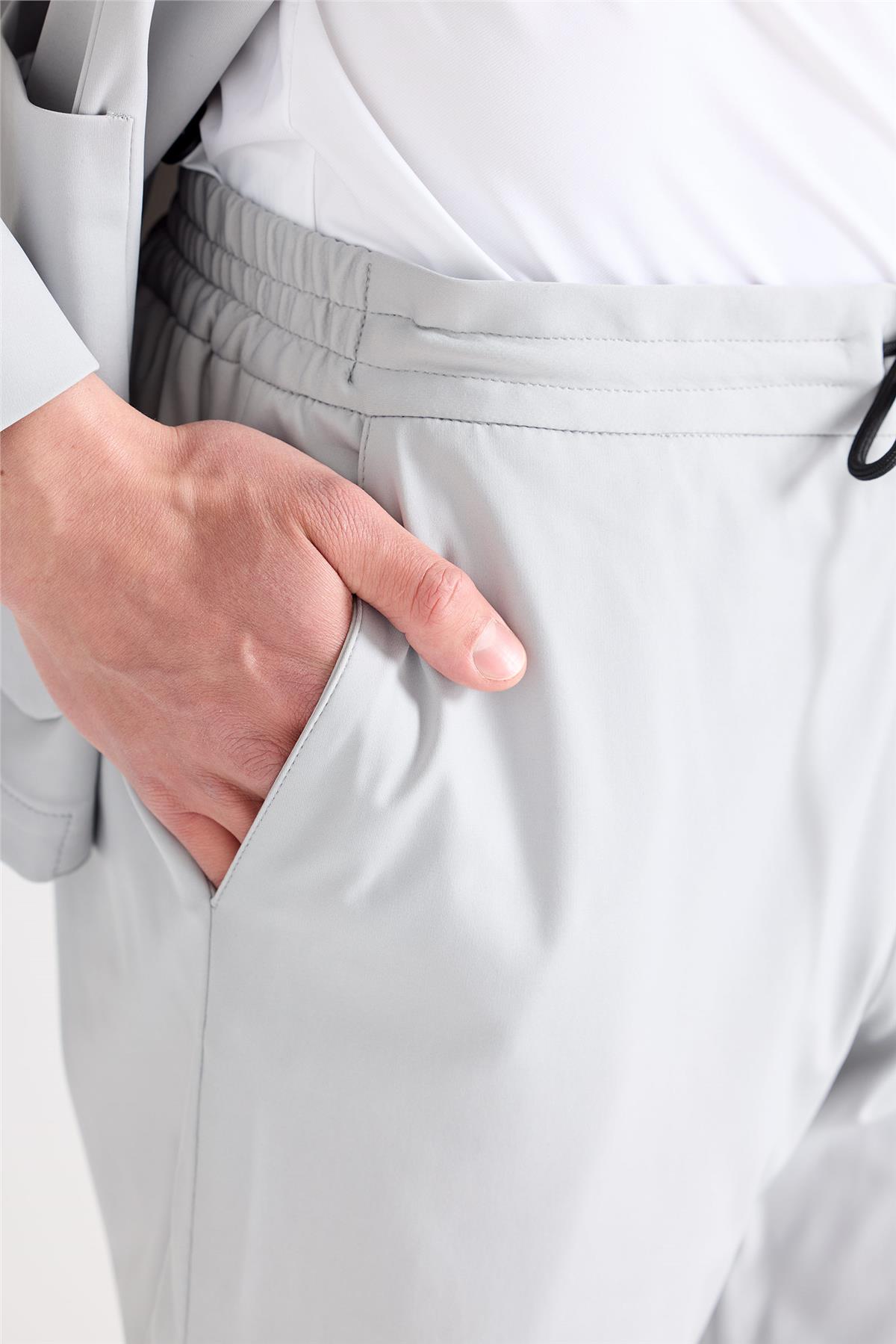 Gri Teknik Kumaş Takım Ebise