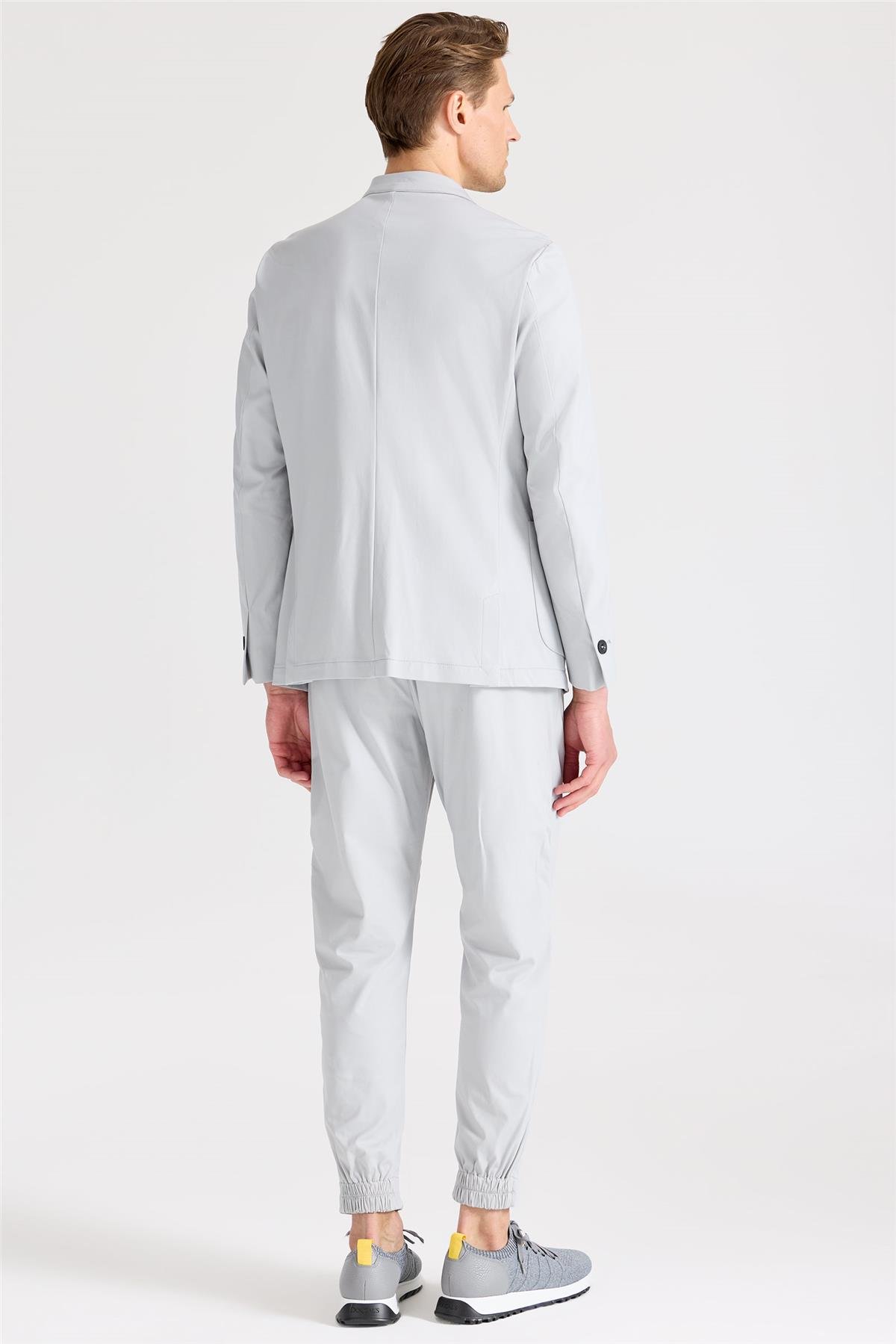 Gri Teknik Kumaş Takım Ebise