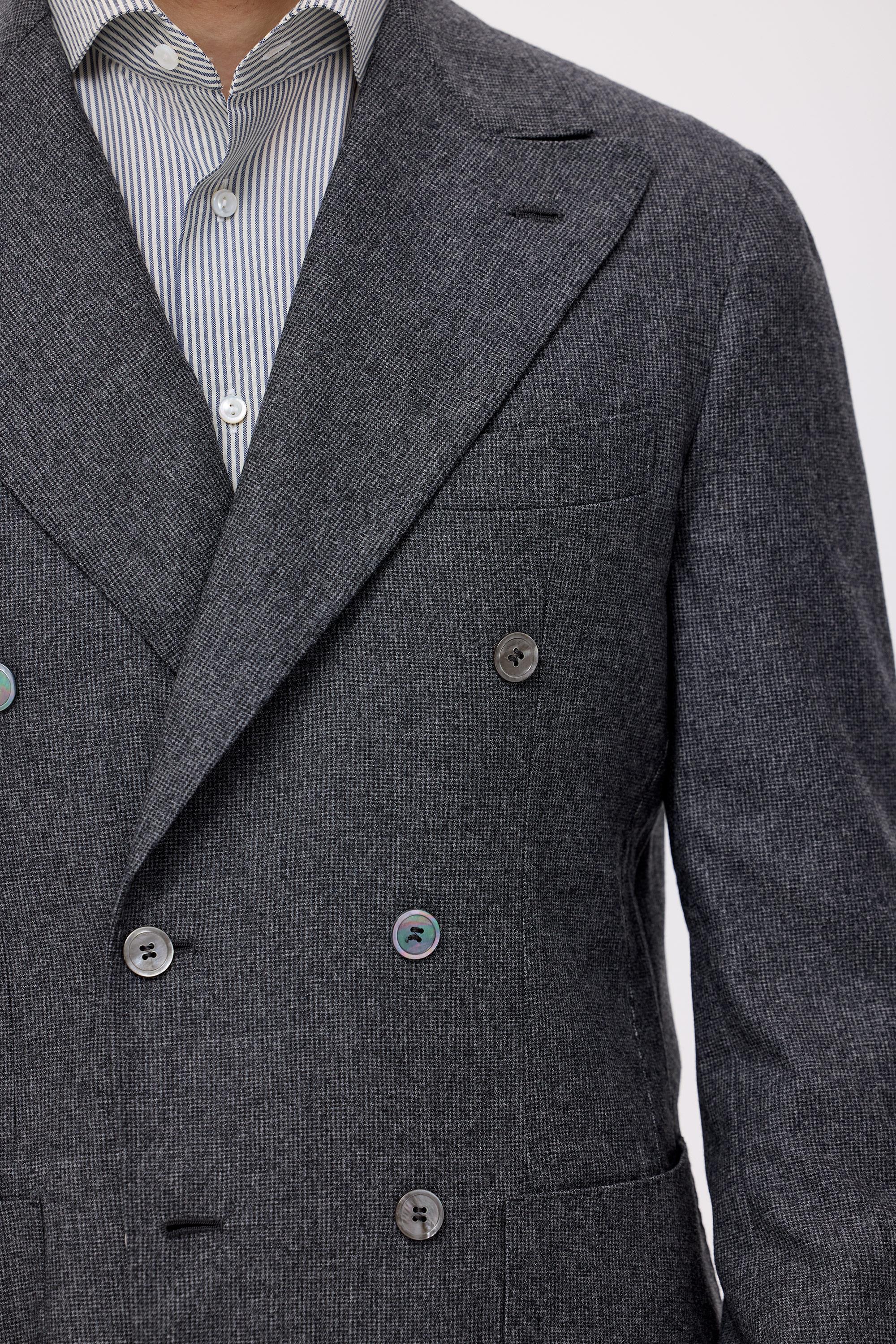 Gri Yün Kruvaze Takım Elbise