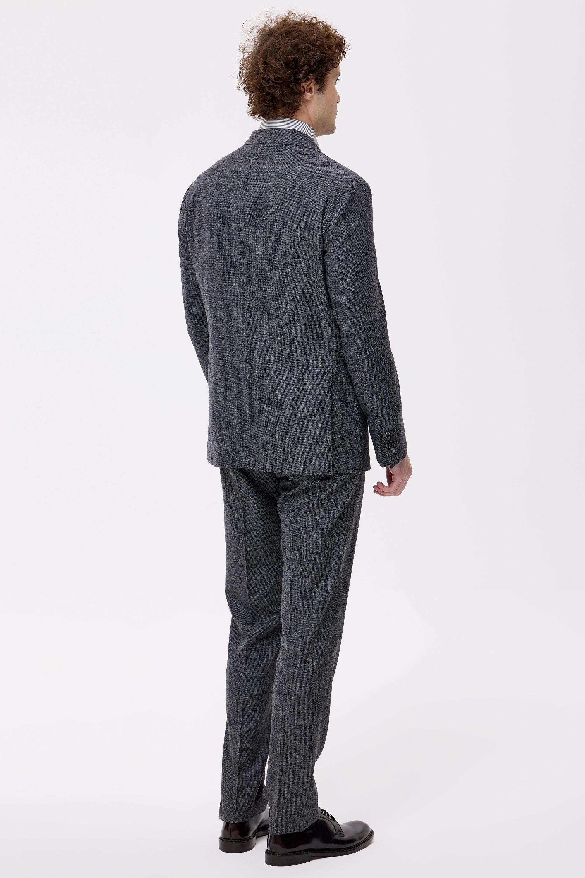 Gri Yün Kruvaze Takım Elbise