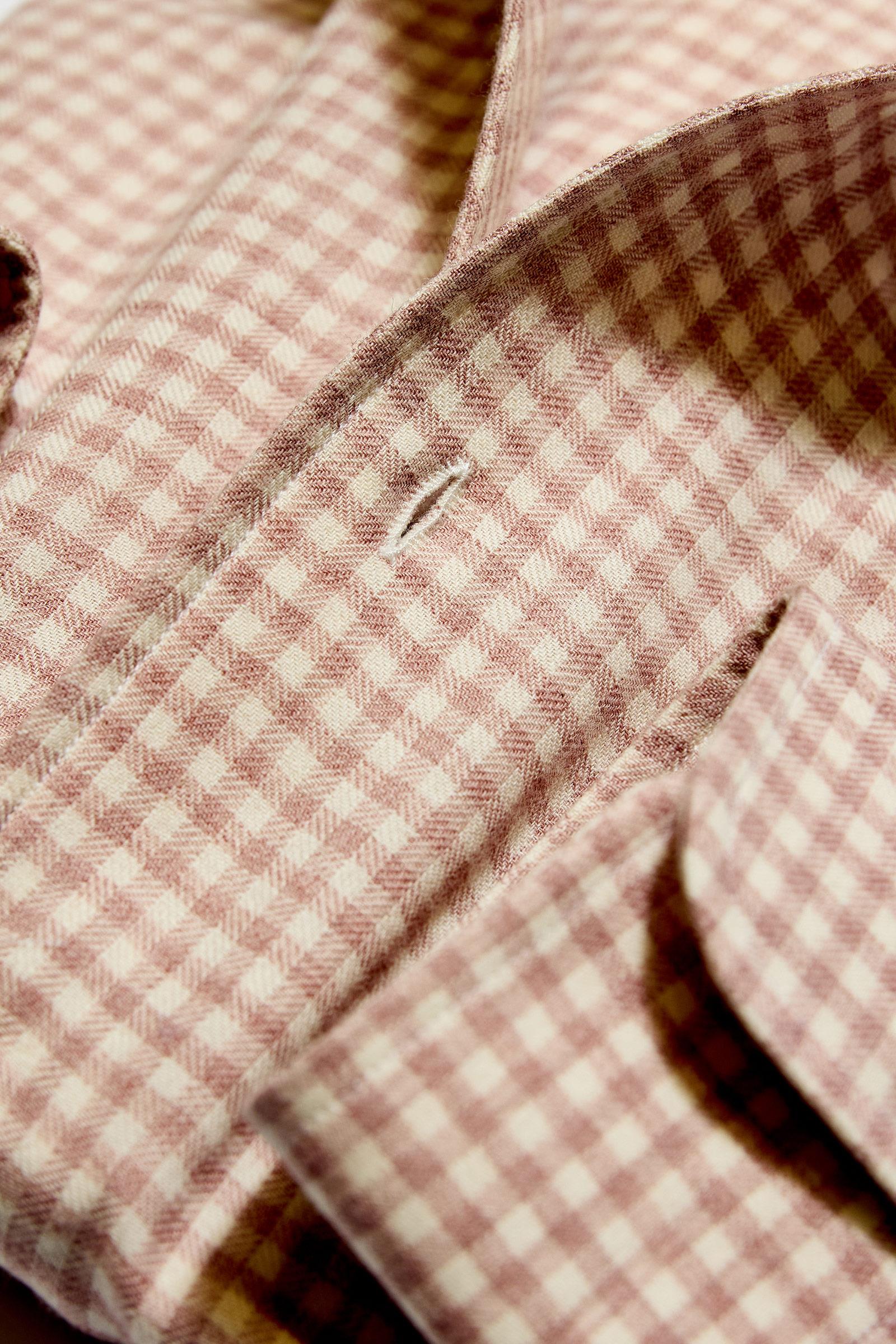 Gül Kurusu Yaka Düğmeli One-Piece Pamuk Yün Gömlek