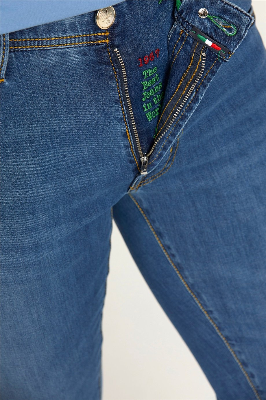 Silk Leonardo Blue Denim Pants